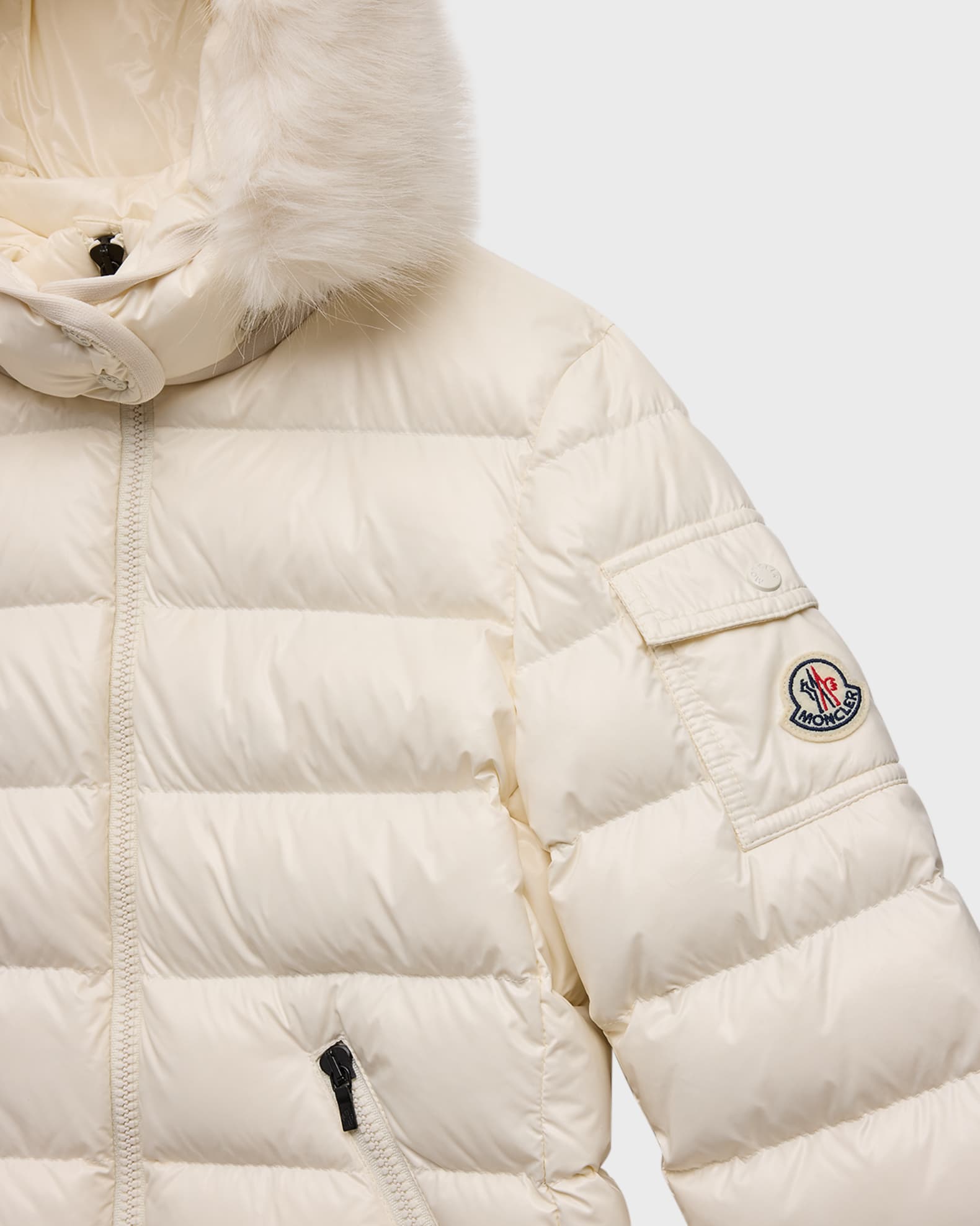 Moncler Kids Bady Faux Fur Quilted Jacket, Size 8-14 | Neiman Marcus