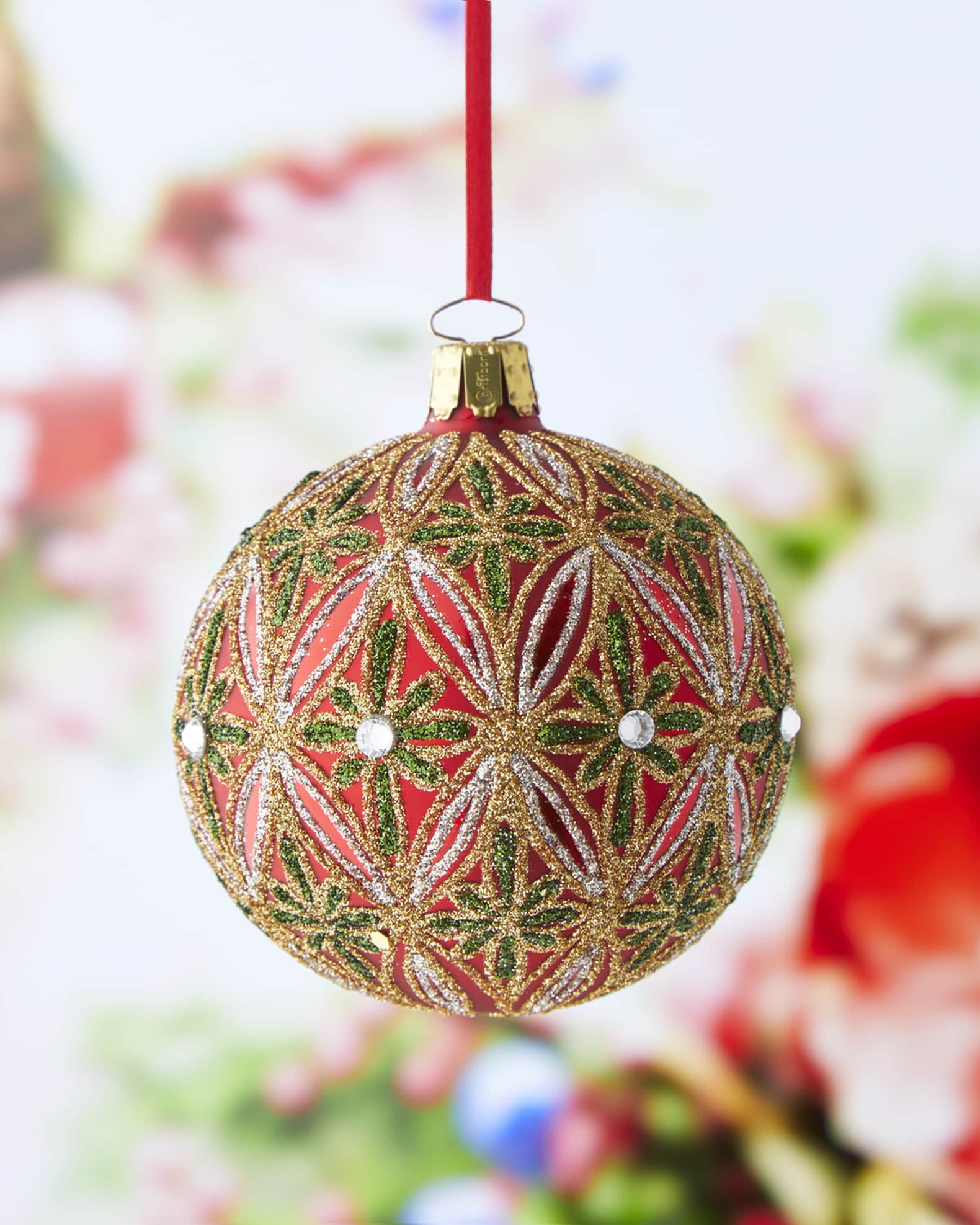 Neiman Marcus Red Festive Christmas Ornament Neiman Marcus