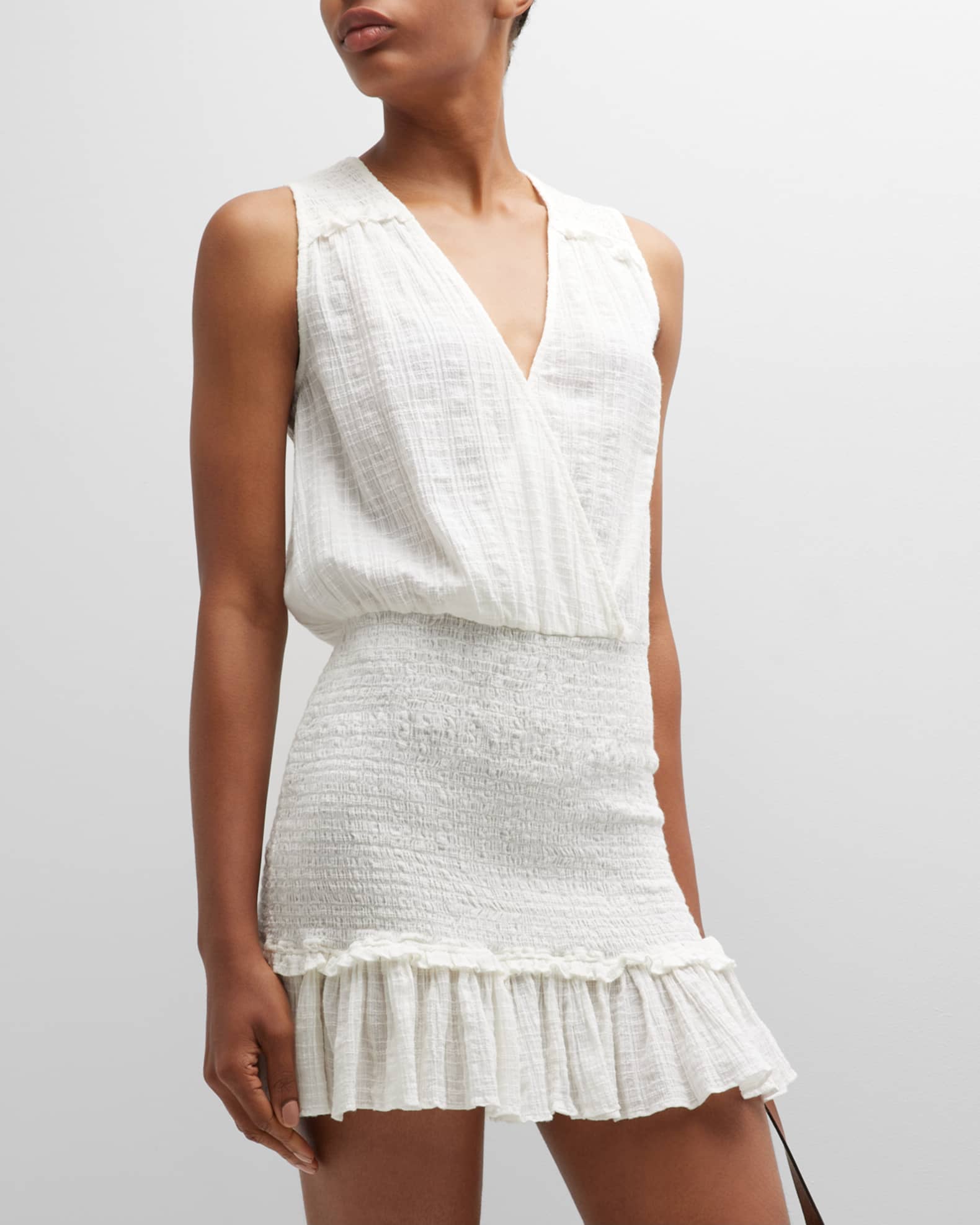 Veronica Beard Cox Cotton Gauze Mini Dress Neiman Marcus