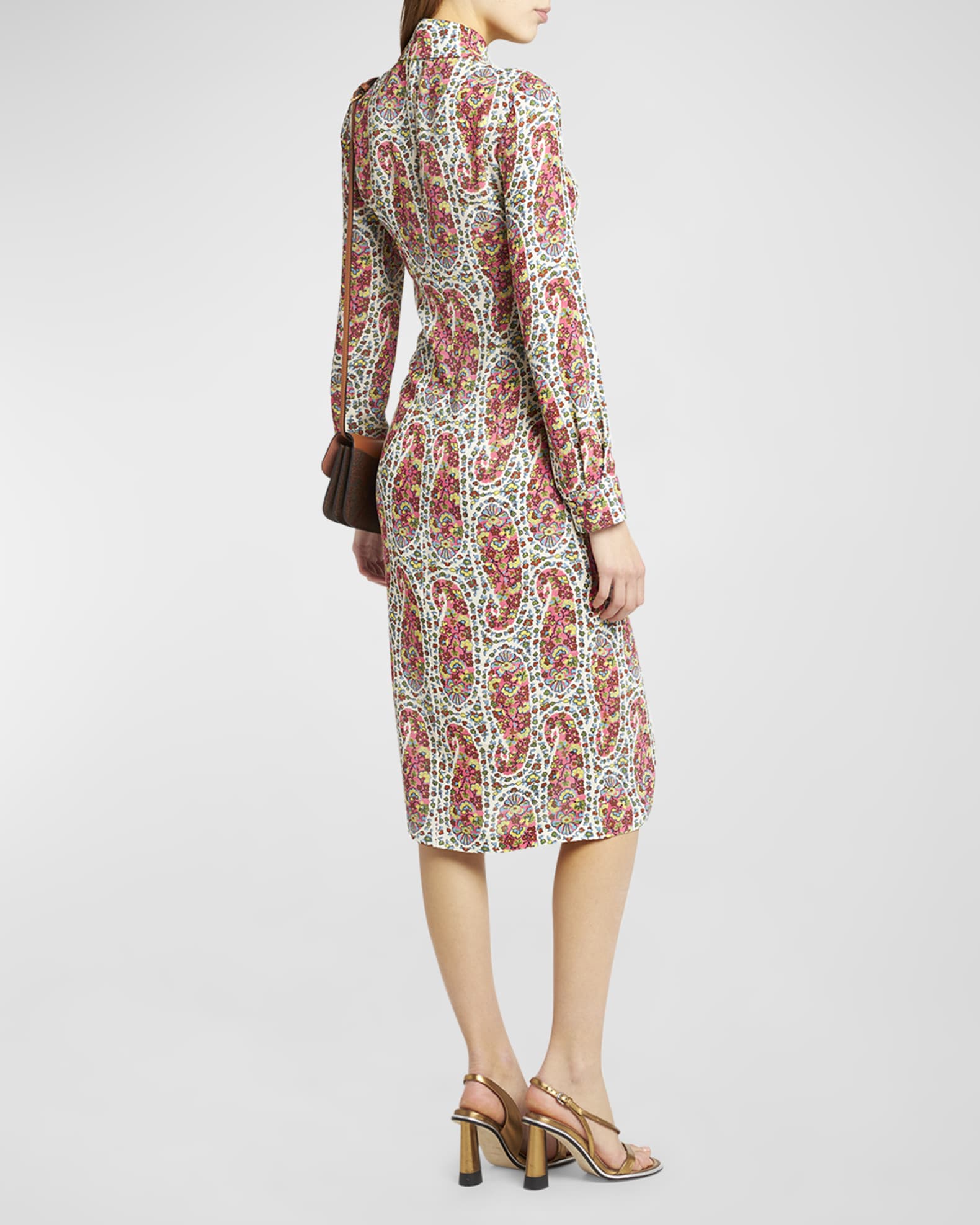 Etro Women's Floral Paisley Midi-Shirtdress - White - Size 2