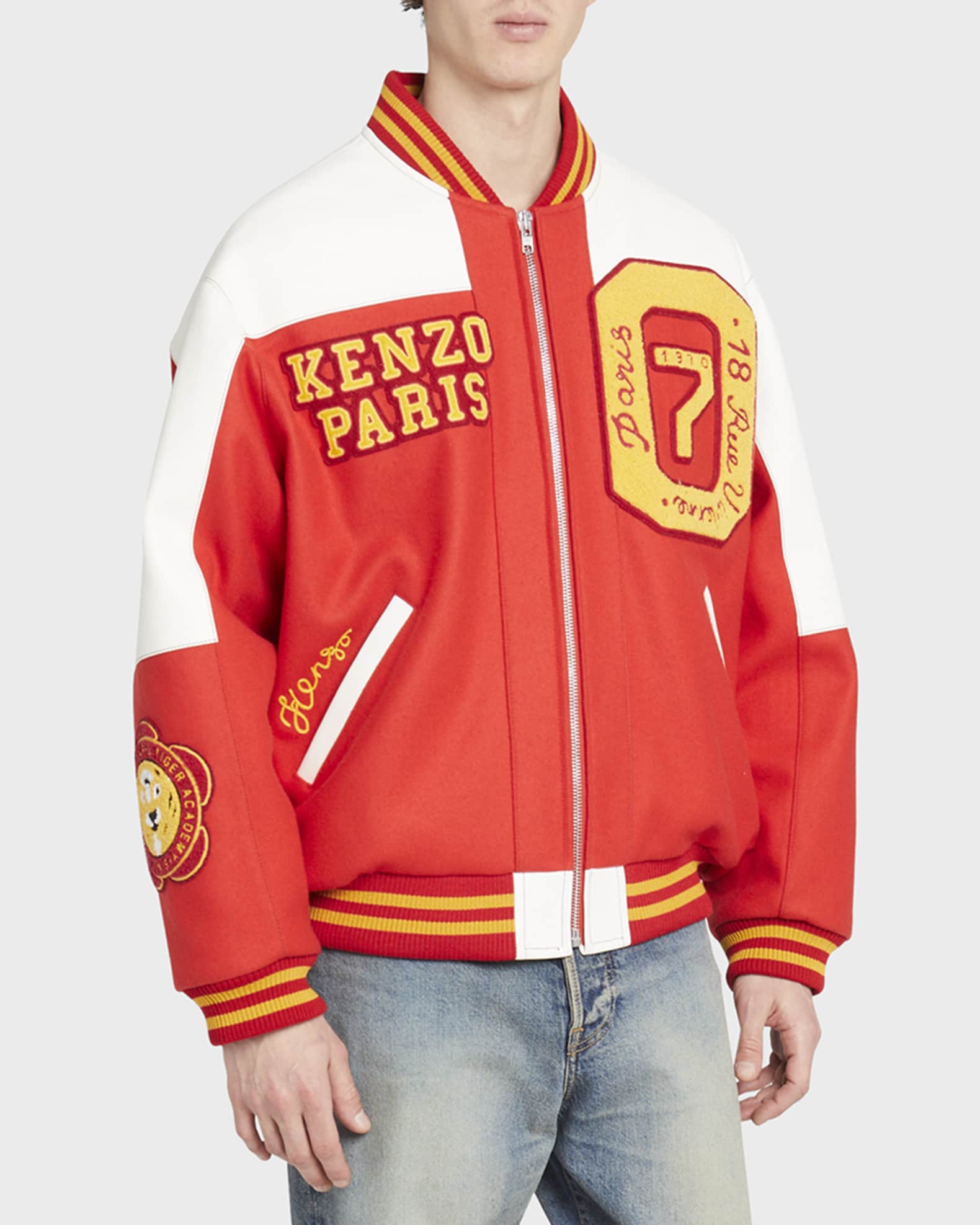 KENZO 'varsity' Bomber Jacket in Red for Men