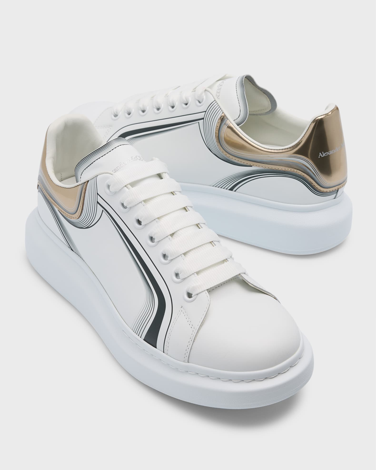 Alexander McQueen Men's Oversized Larry Leather Platform Sneakers with  Metallic Back - Bergdorf Goodman