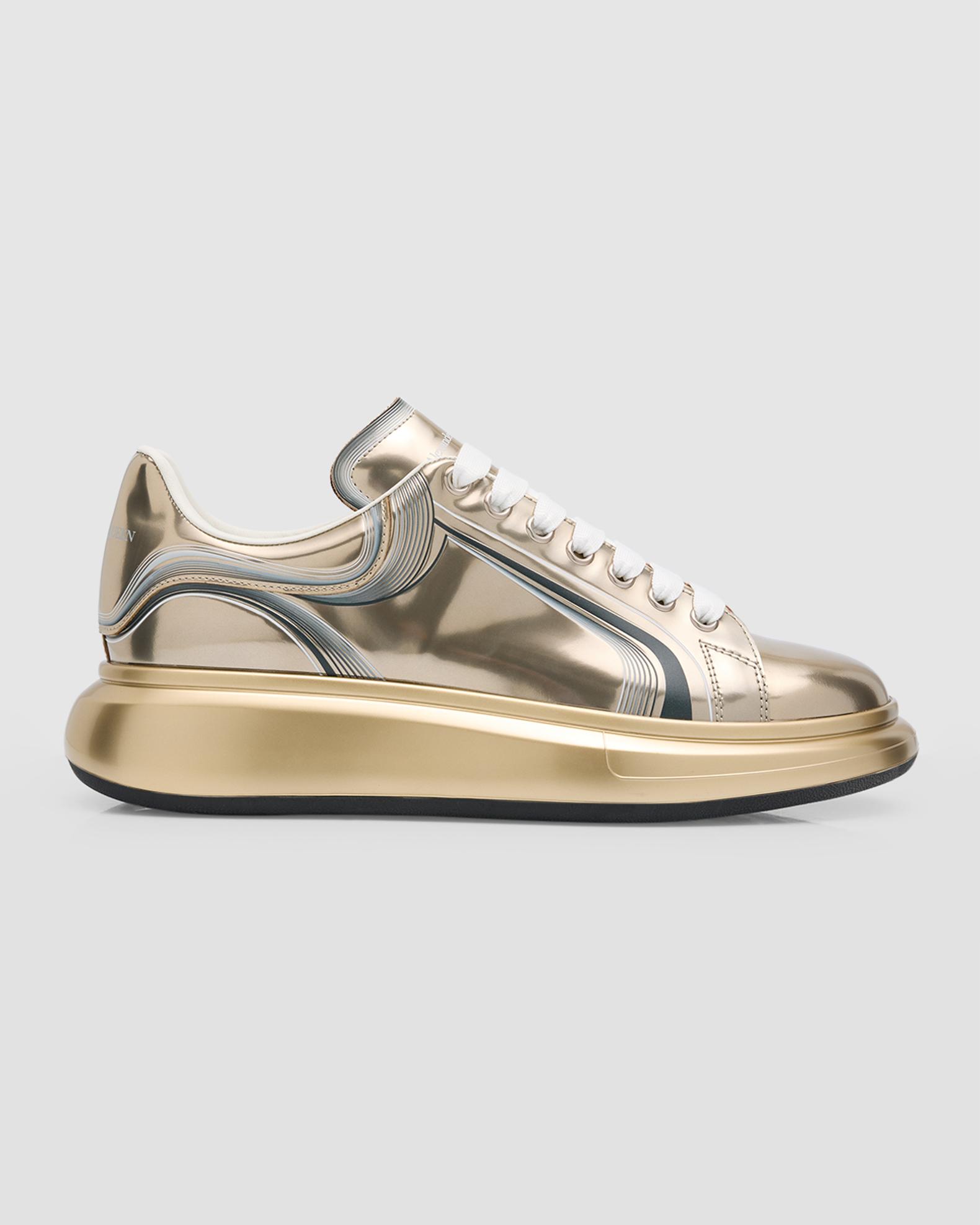 Alexander McQueen Men's Oversized Platform Metallic Leather Sneakers ...