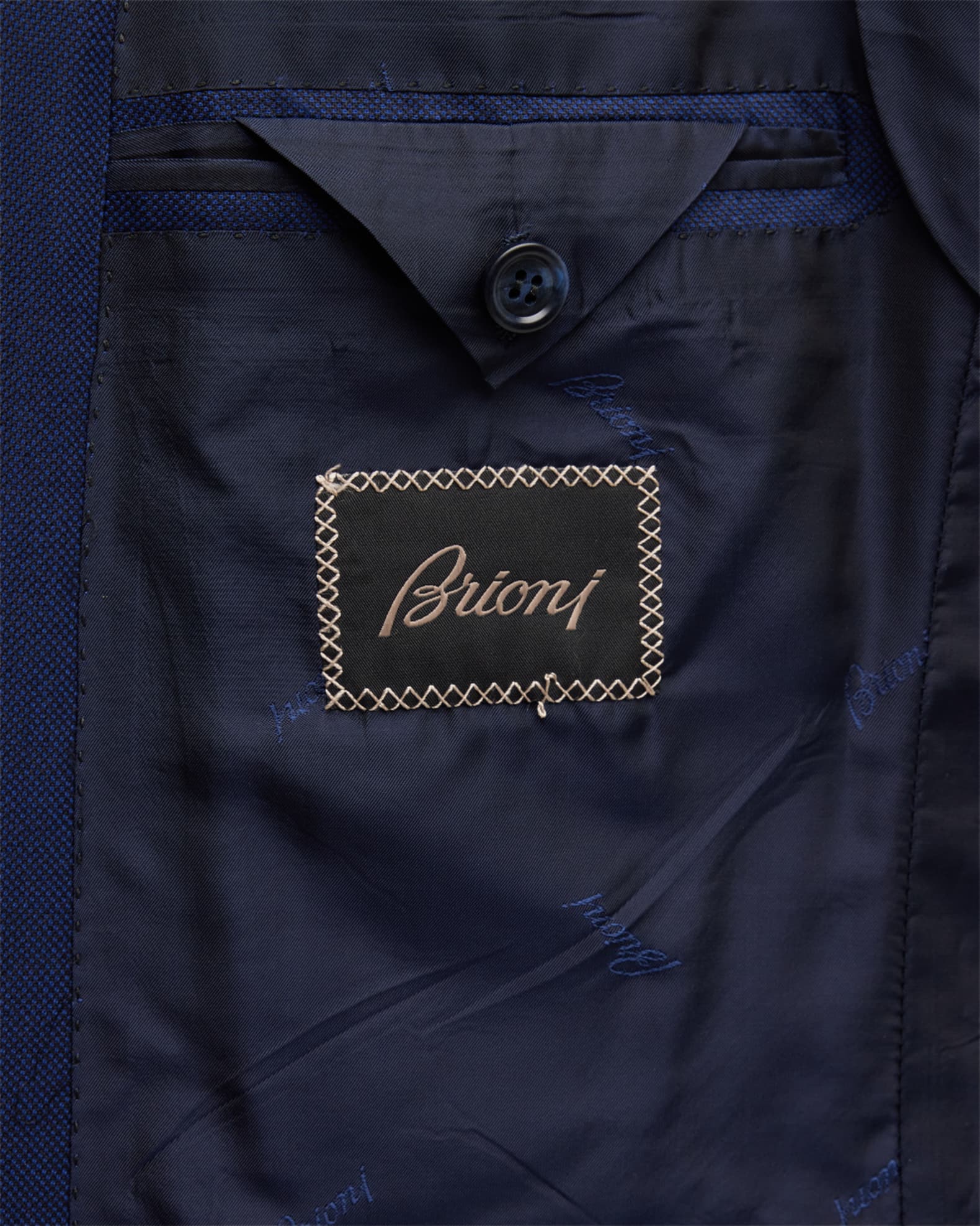 Brioni Men's Textured Solid Two-Piece Suit, Bright Navy | Neiman Marcus