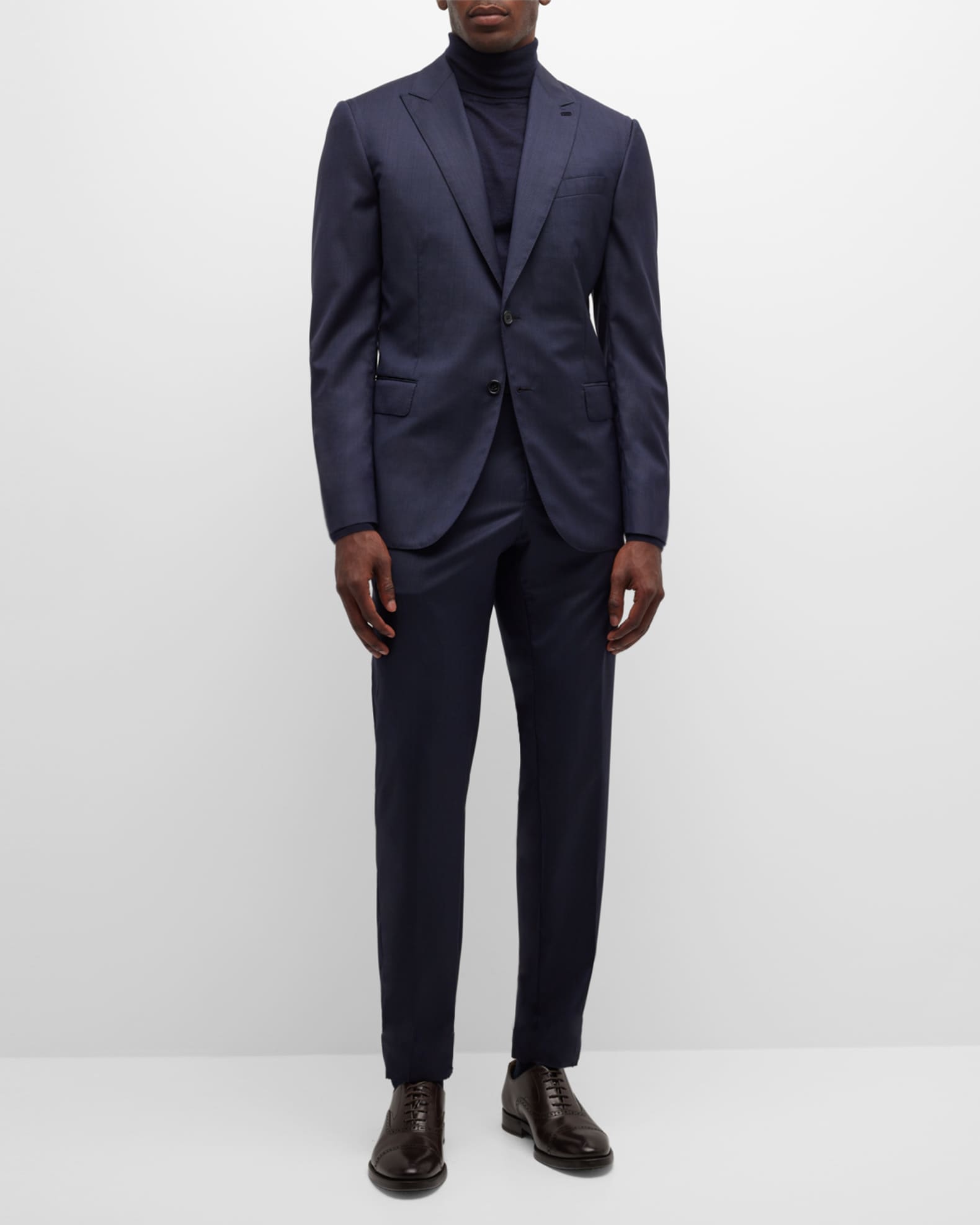 Brioni Men s Navy Steep Twill Three Piece Suit Neiman Marcus