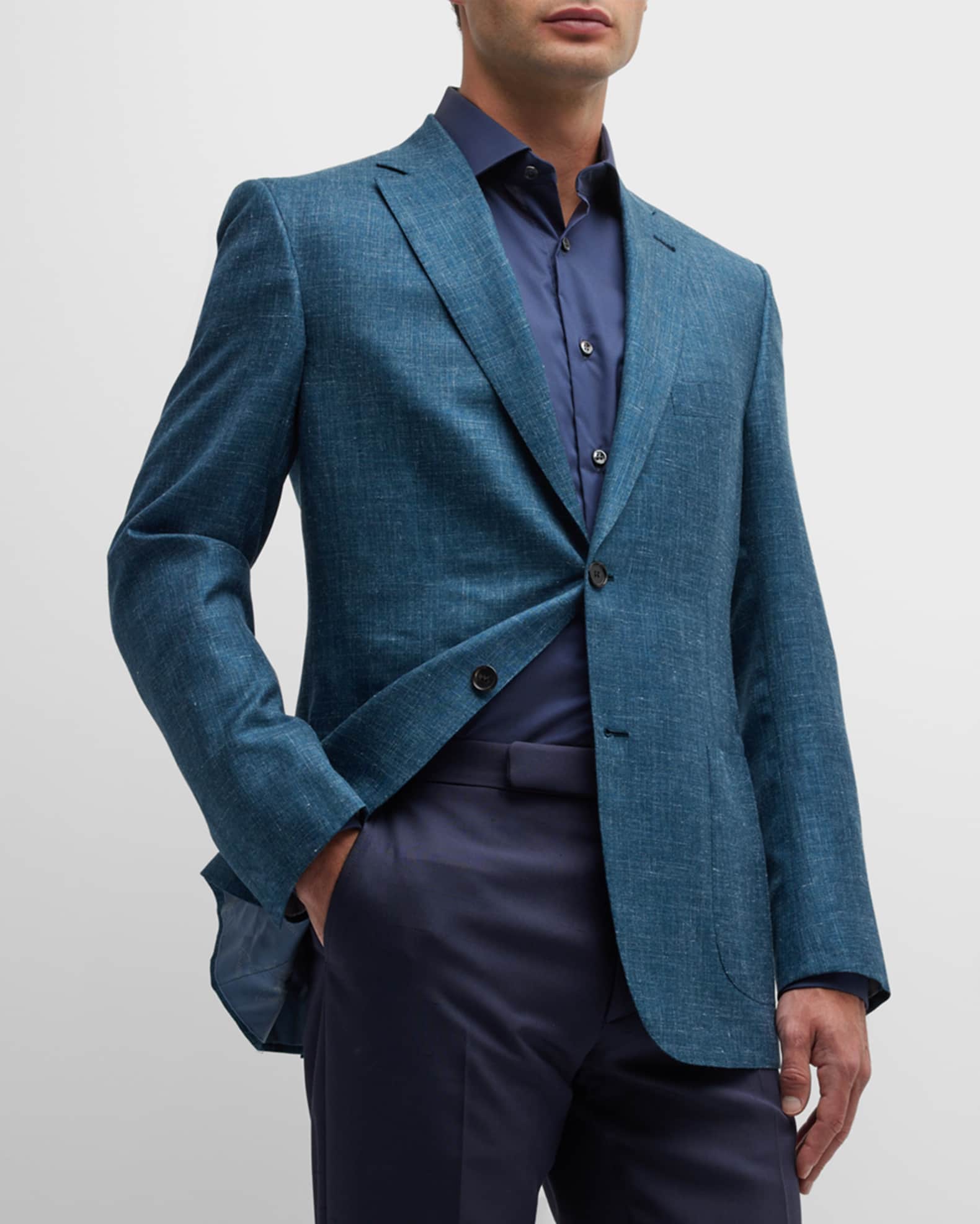Brioni Men s Heathered Silk Blend Blazer Neiman Marcus