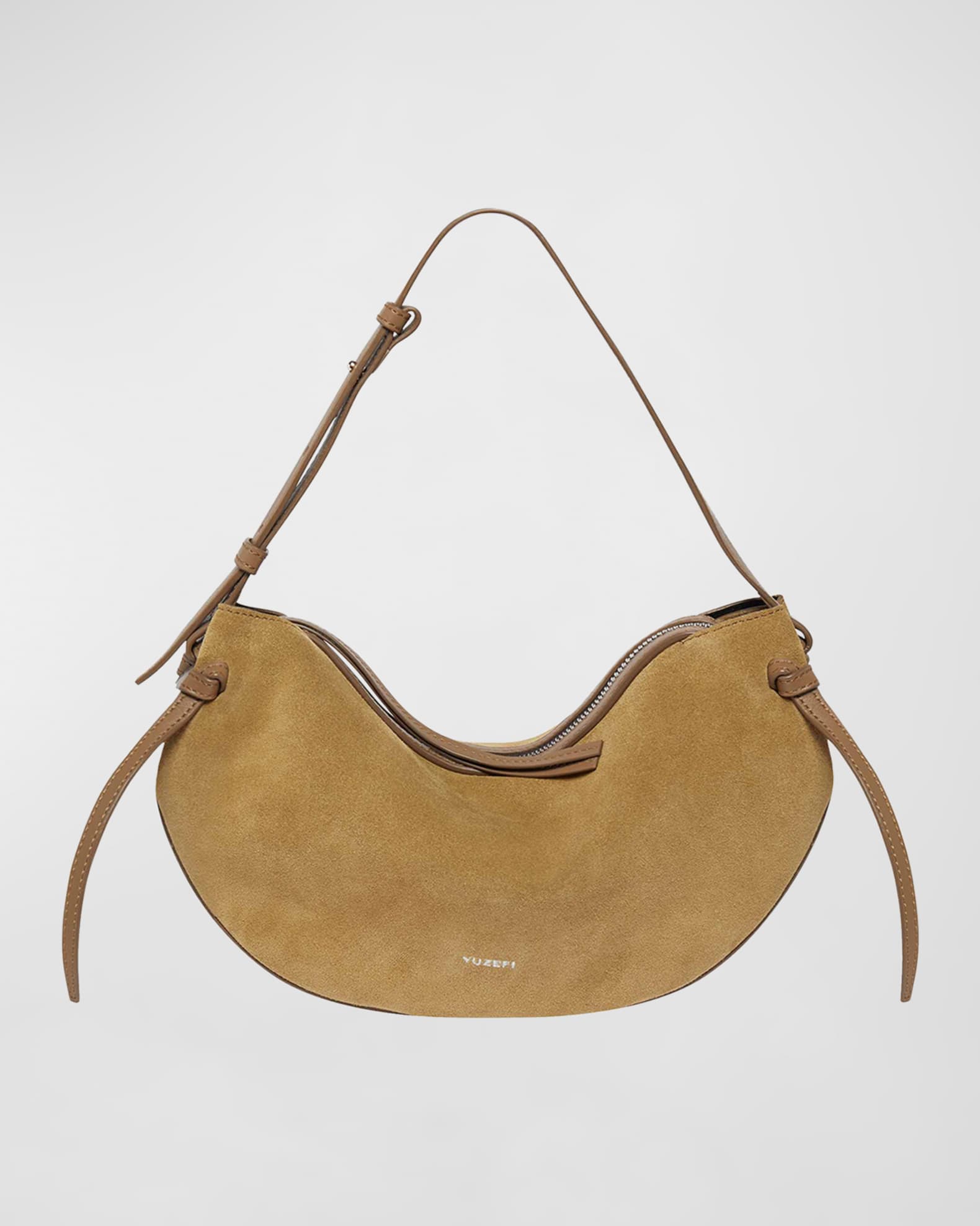 Yuzefi Fortune Cookie Suede Shoulder Bag | Neiman Marcus