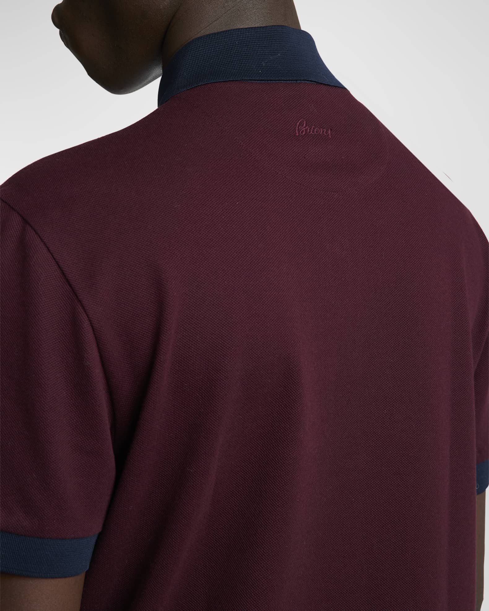 Brioni Men's Two-Tone Polo Shirt | Neiman Marcus