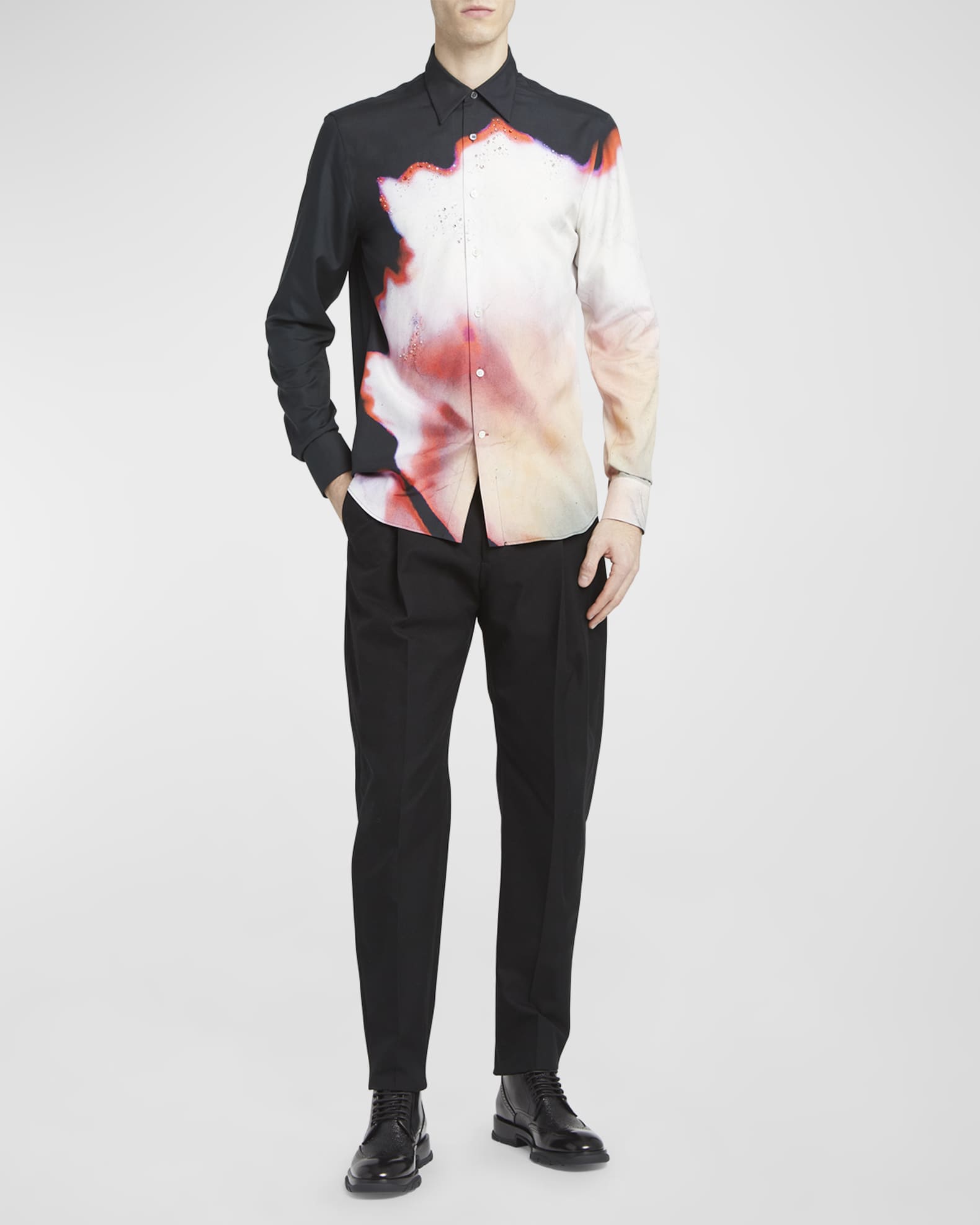 Alexander McQueen Men's Solarized Floral Sport Shirt | Neiman Marcus
