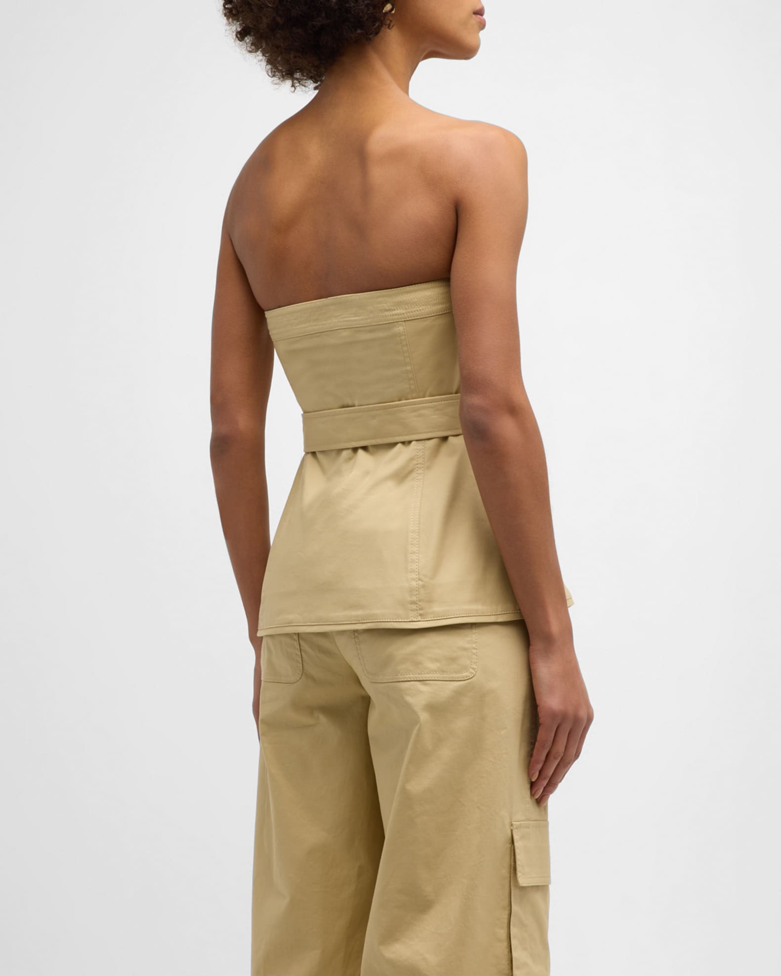 SIMKHAI Elettra Twill Belted Utility Bustier Neiman Marcus