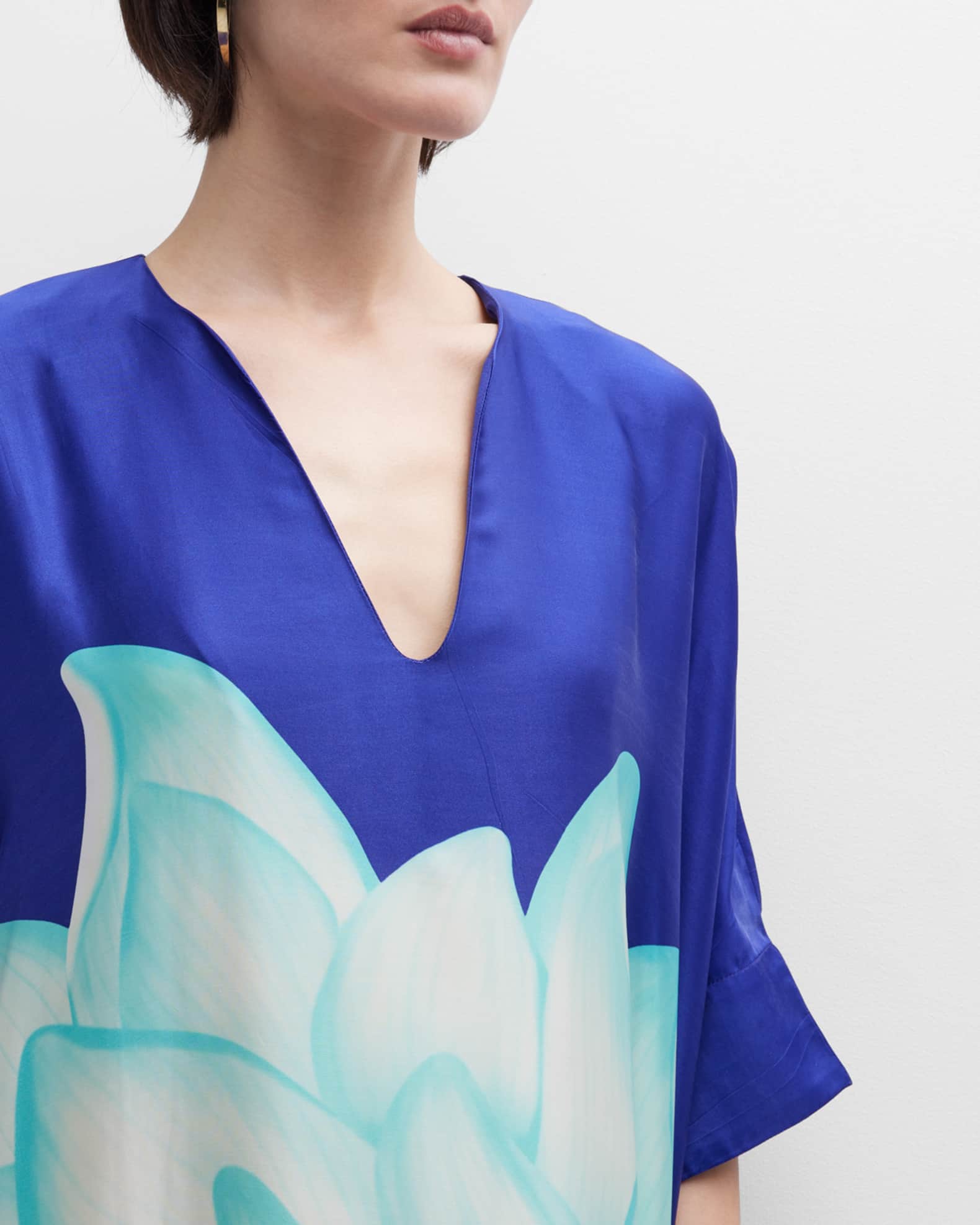 Verandah Blue Lotus Kaftan Dress | Neiman Marcus