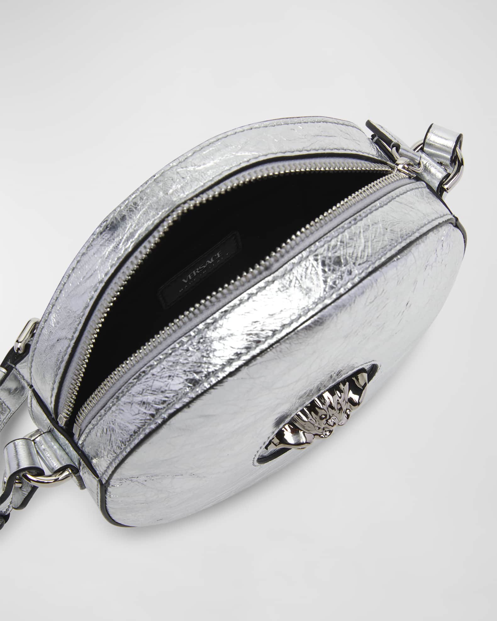 Versace La Medusa Disco Metallic Crossbody Bag Neiman Marcus