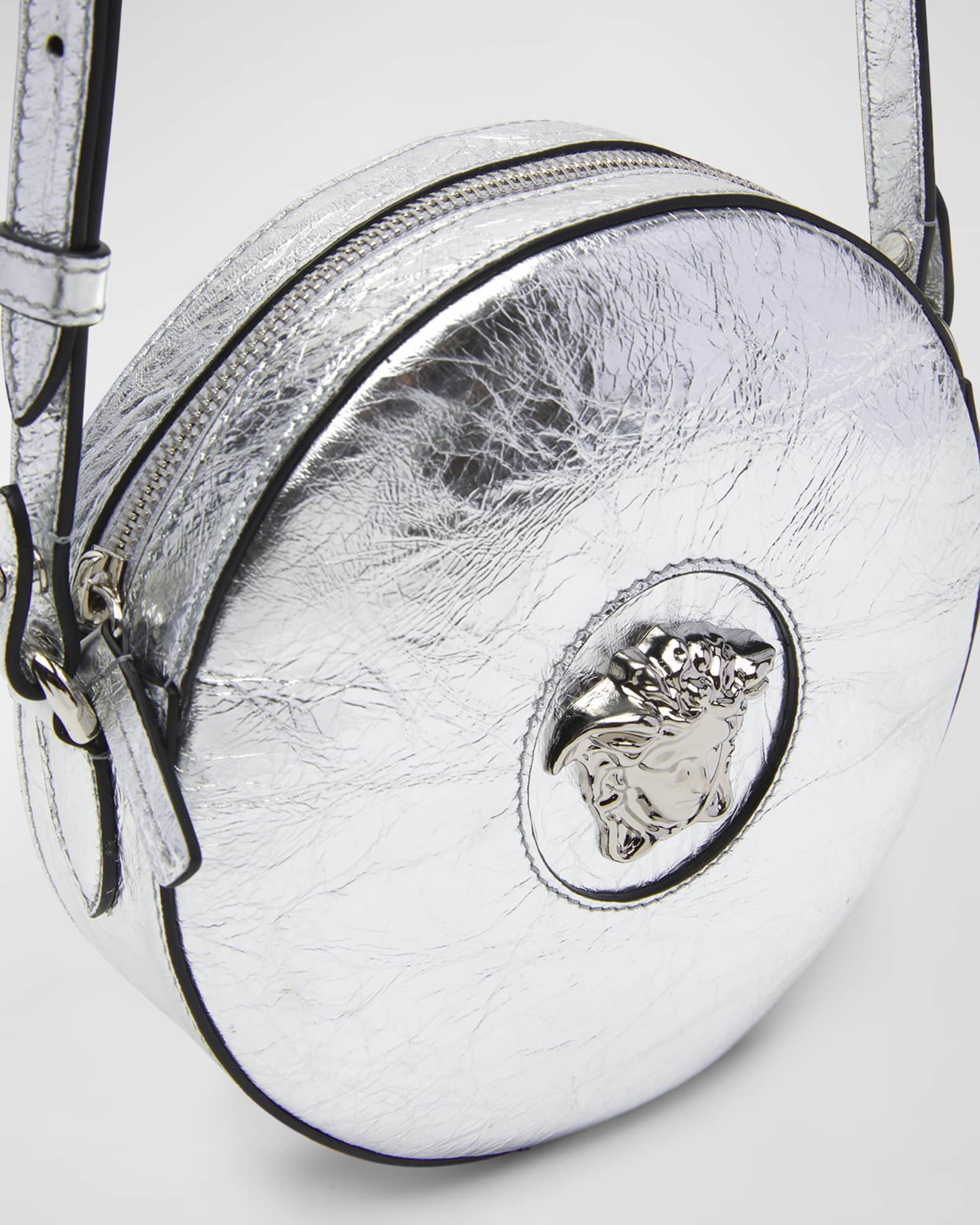 Versace La Medusa Disco Metallic Crossbody Bag | Neiman Marcus
