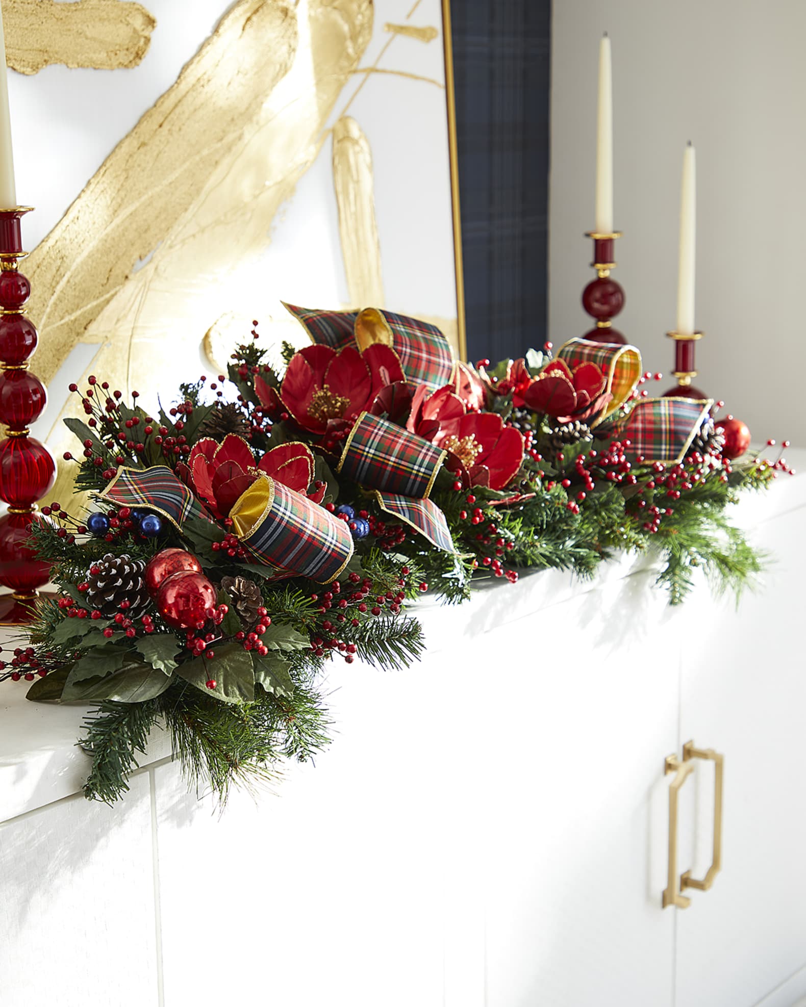 46" Classic Christmas Mantel Garland  1