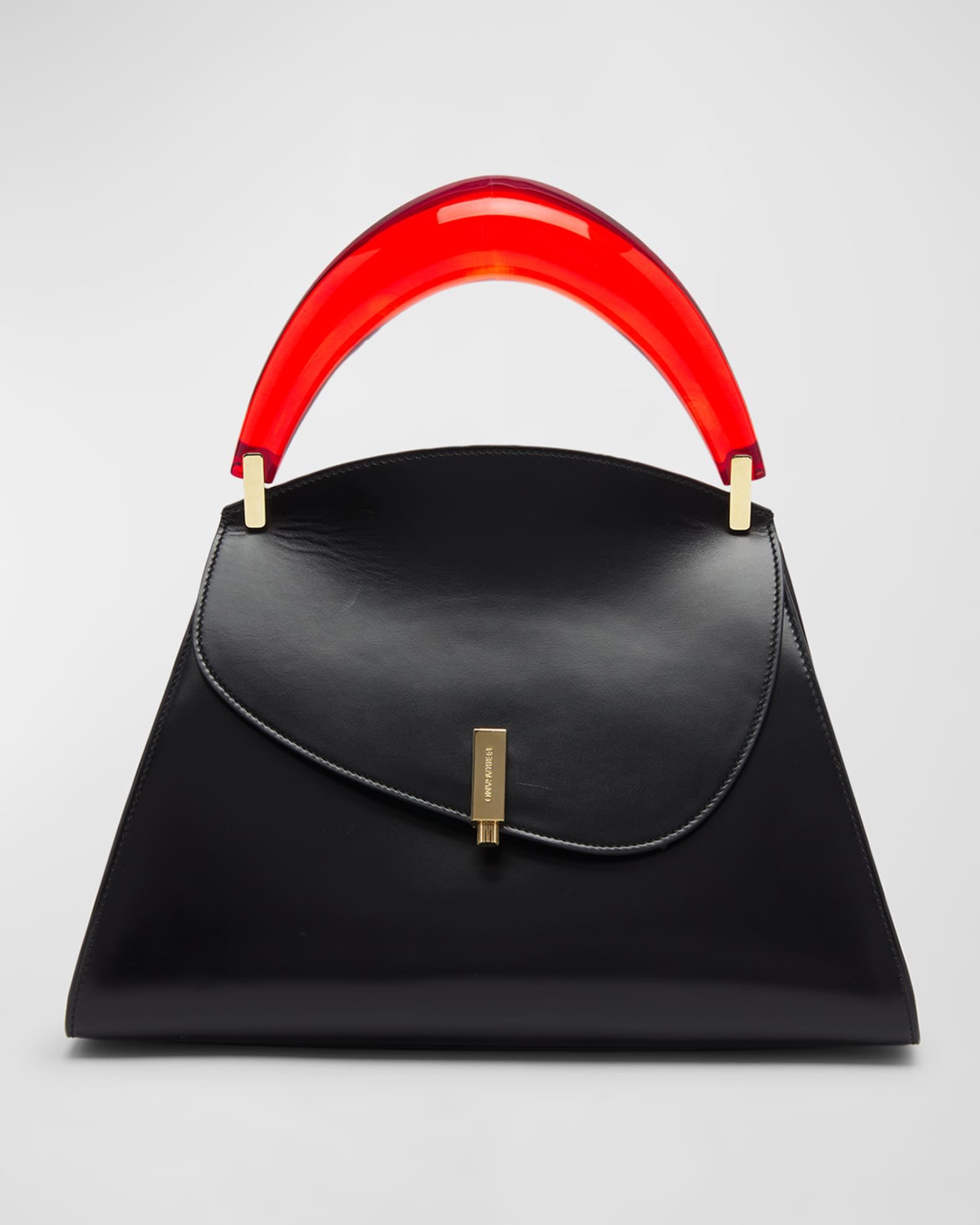 Ferragamo Prism Leather Top-Handle Bag | Neiman Marcus