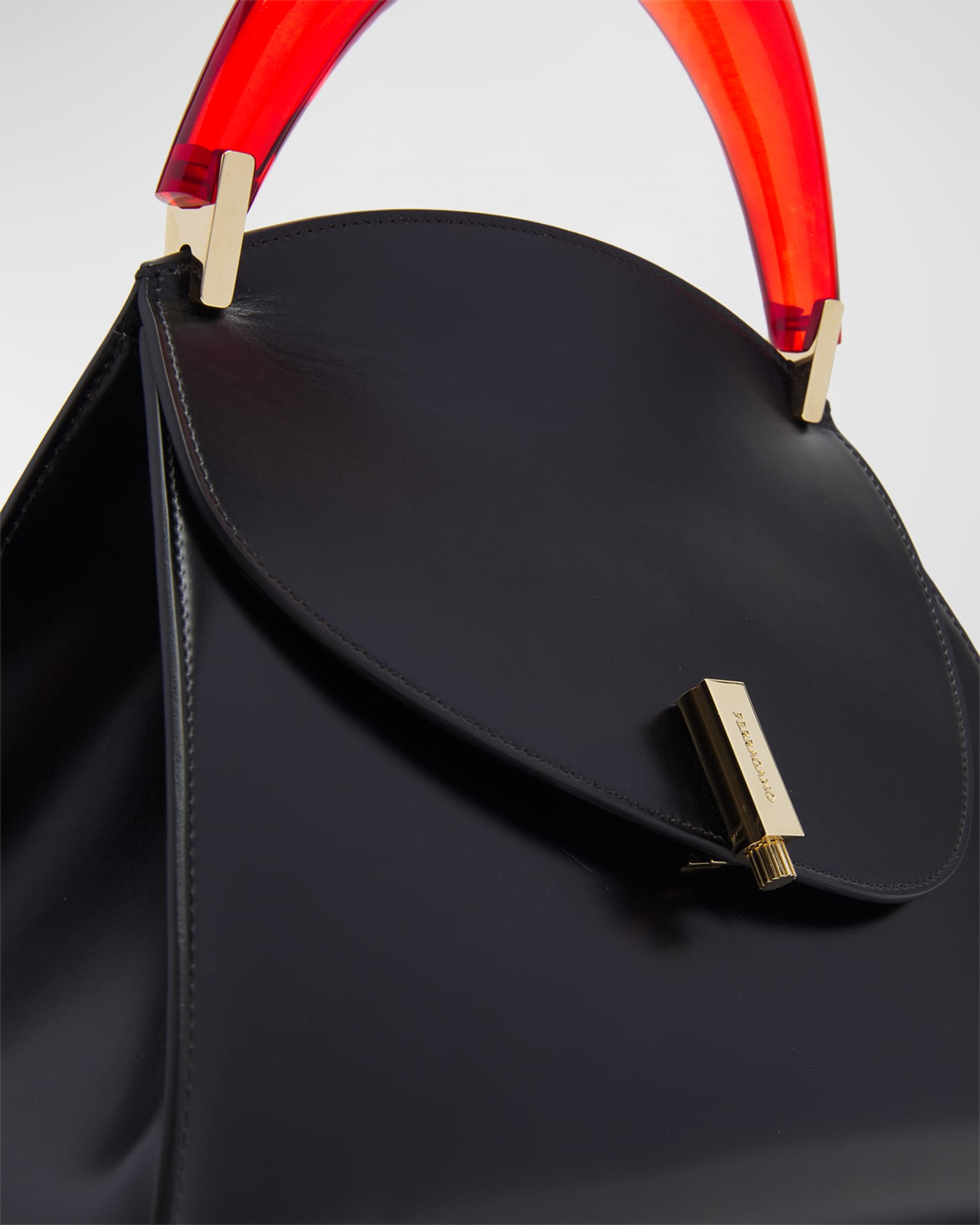 Ferragamo Prism Leather TopHandle Bag Neiman Marcus