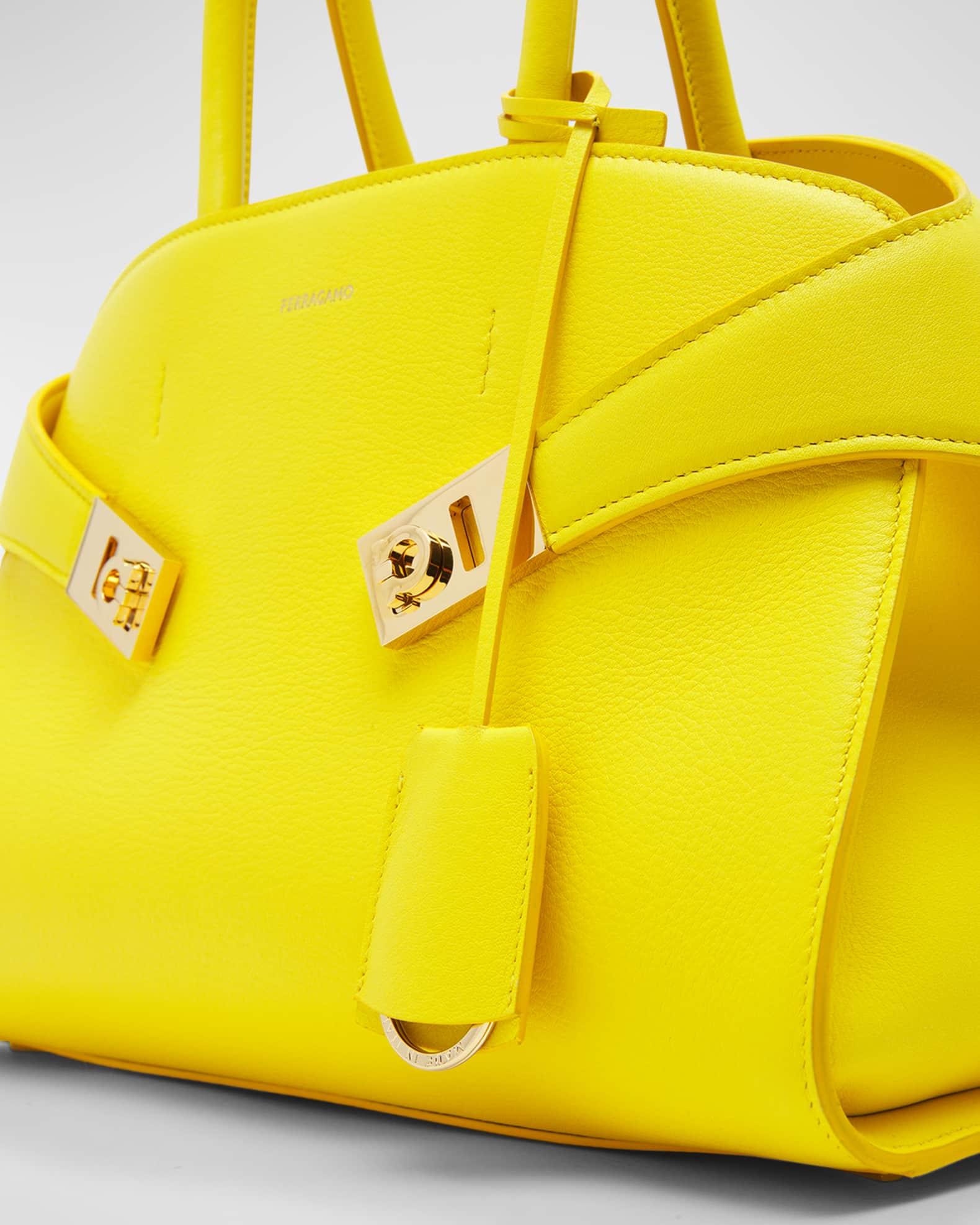 Ferragamo Hug Small Leather TopHandle Bag Neiman Marcus