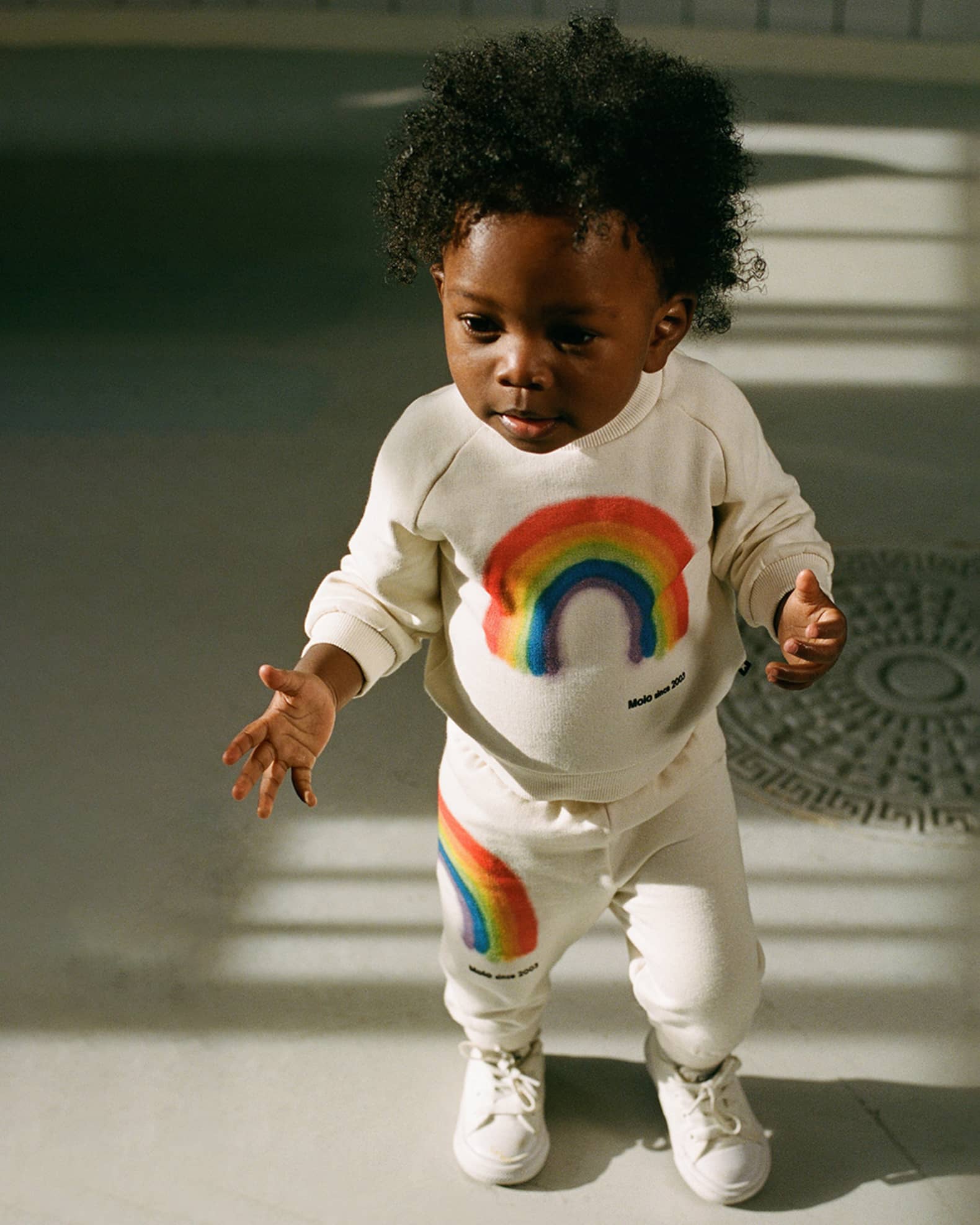 Molo Girl's Disc Rainbow Graphic Sweatshirt, Size Newborn4 Neiman Marcus