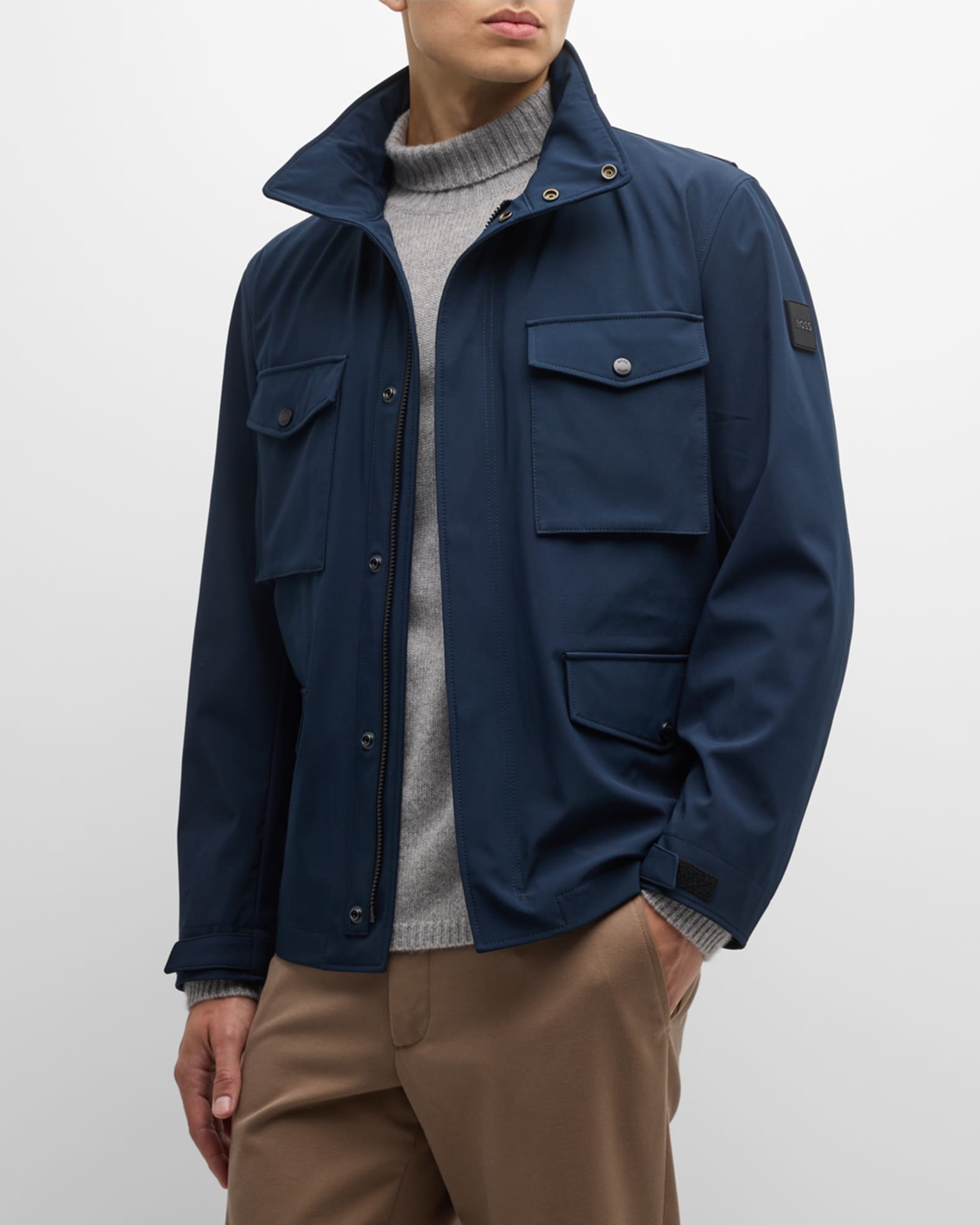 BOSS Men's Field Jacket with Stowaway Hood | Neiman Marcus