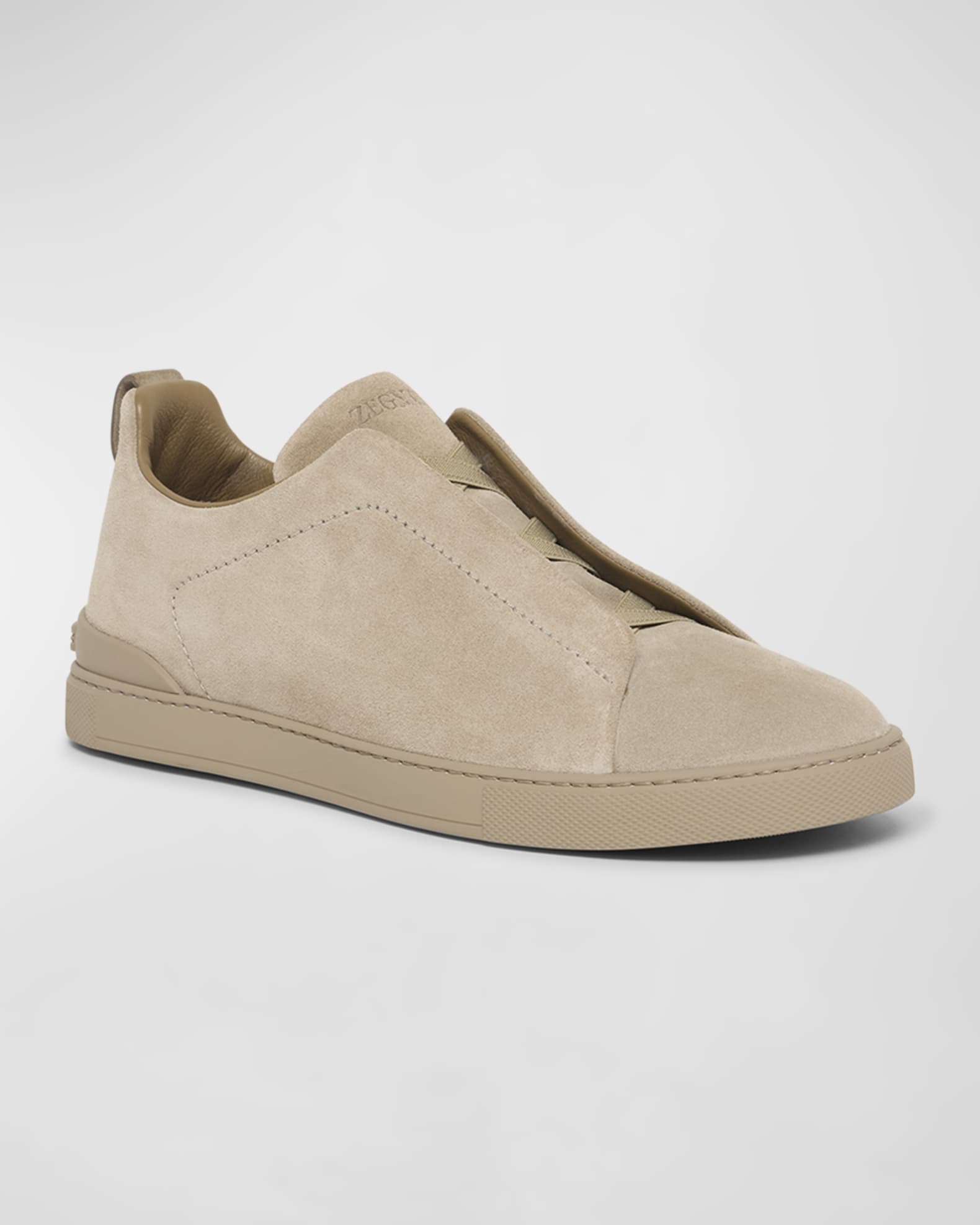 Men's Triple Stitch Suede Low-Top Sneakers 1