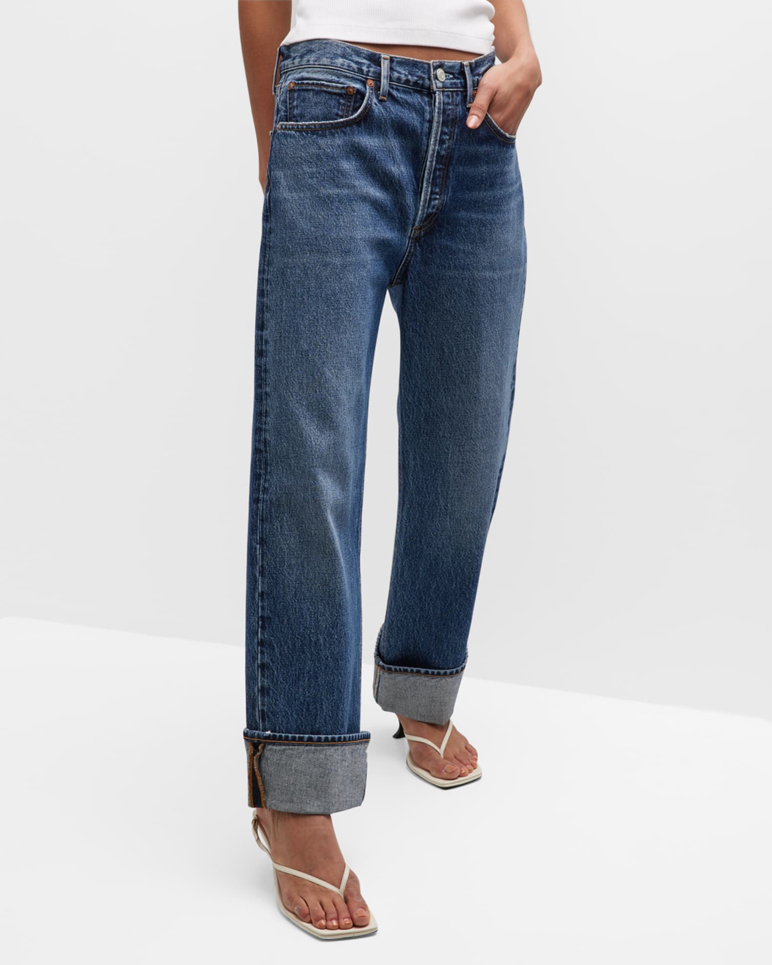 AGOLDE Fran Easy Straight Jeans Neiman Marcus