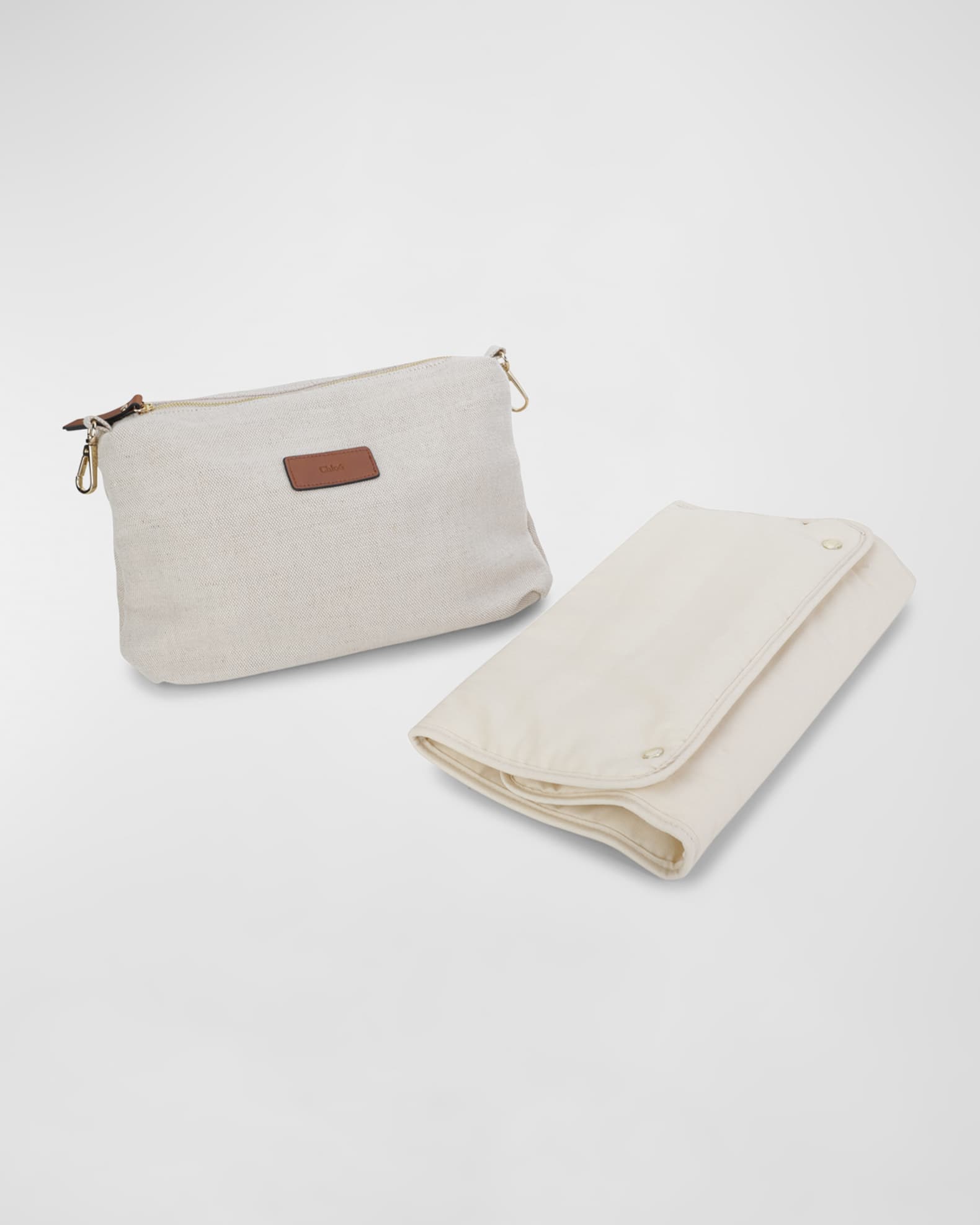 Chloé Logo Canvas Leather Changing Bag