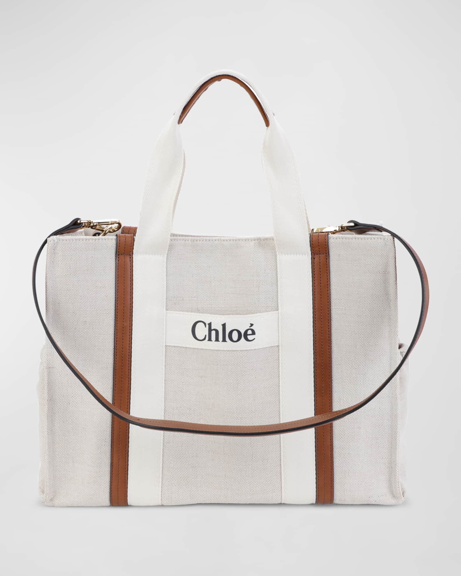 Logo Tote Bag in Neutrals - Chloe Kids