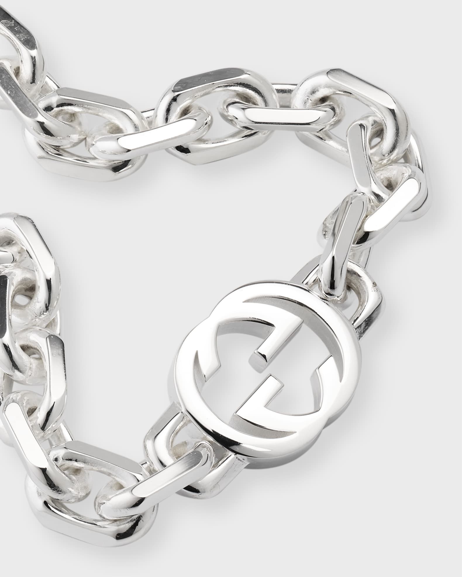 Gucci Men's Sterling Silver Interlocking G Link Bracelet