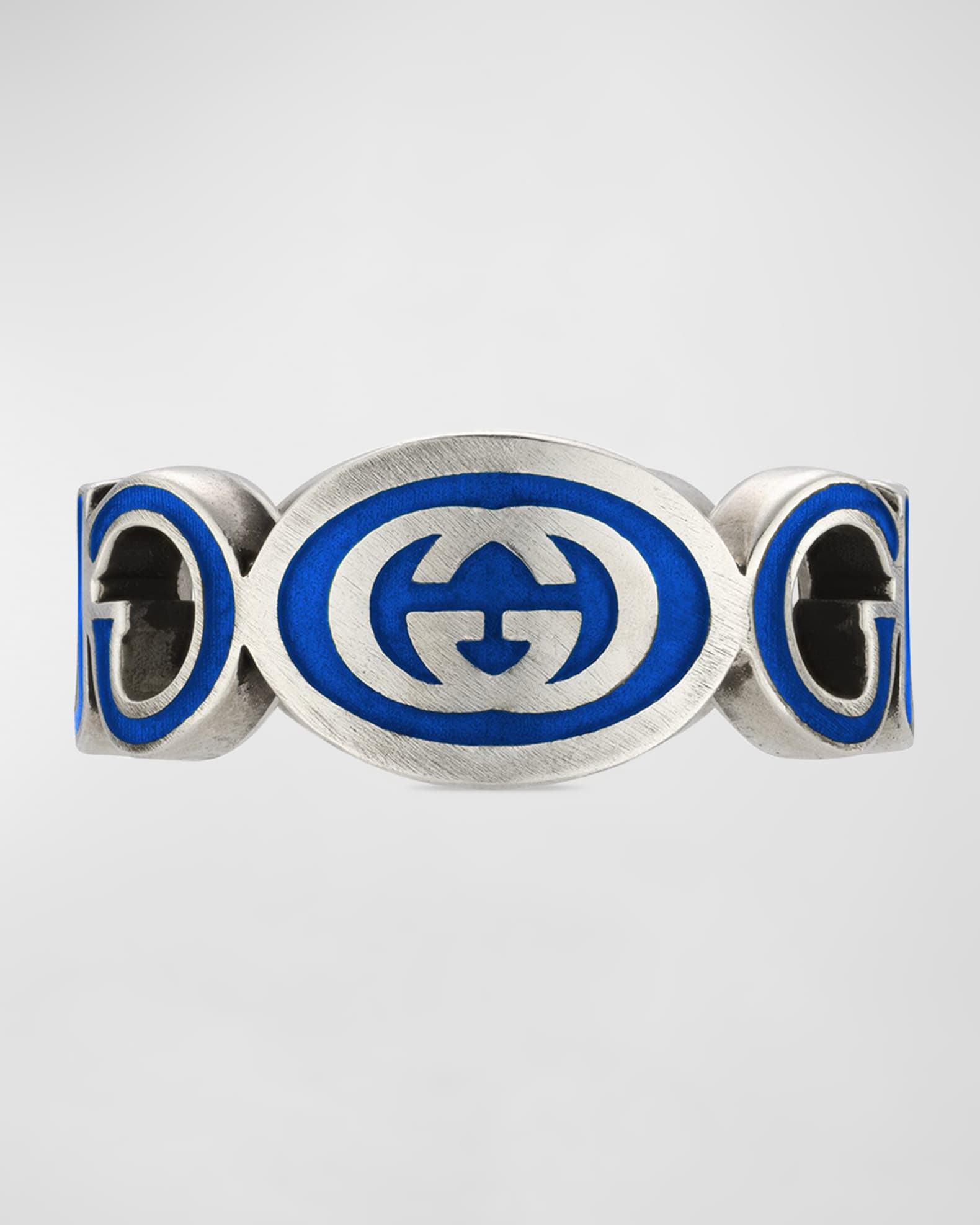 Men's Interlocking G Enamel Band Ring 0