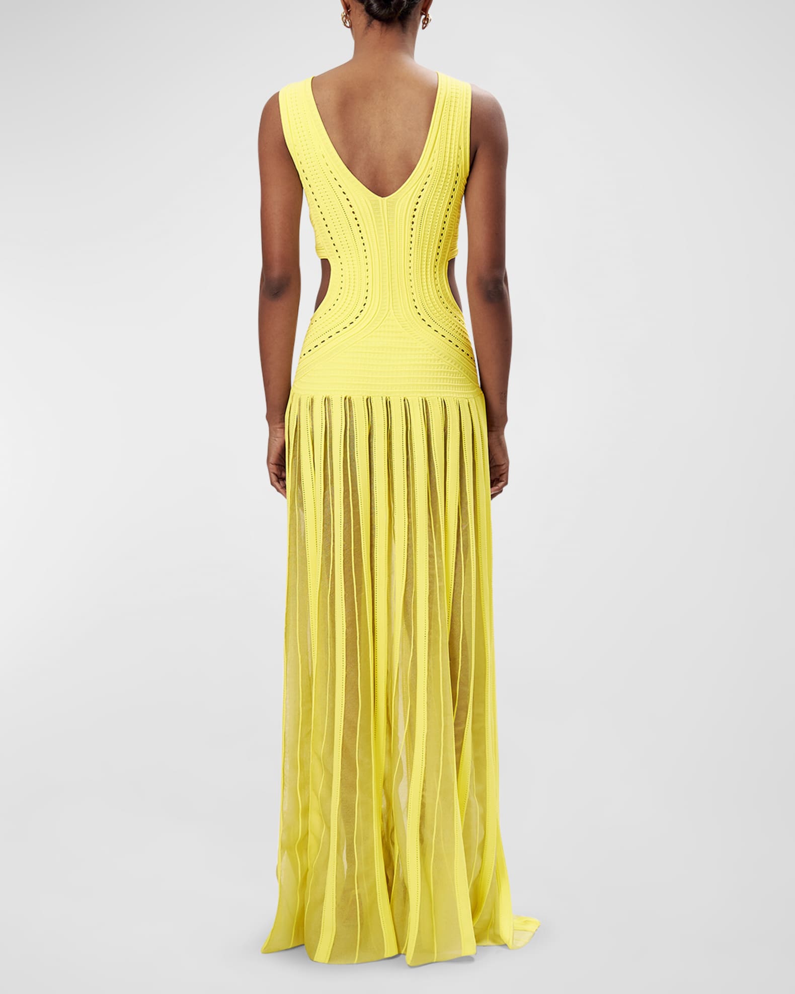 Ronny Kobo Asa Ribbed Pointelle Cutout Sleeveless Maxi Dress | Neiman ...
