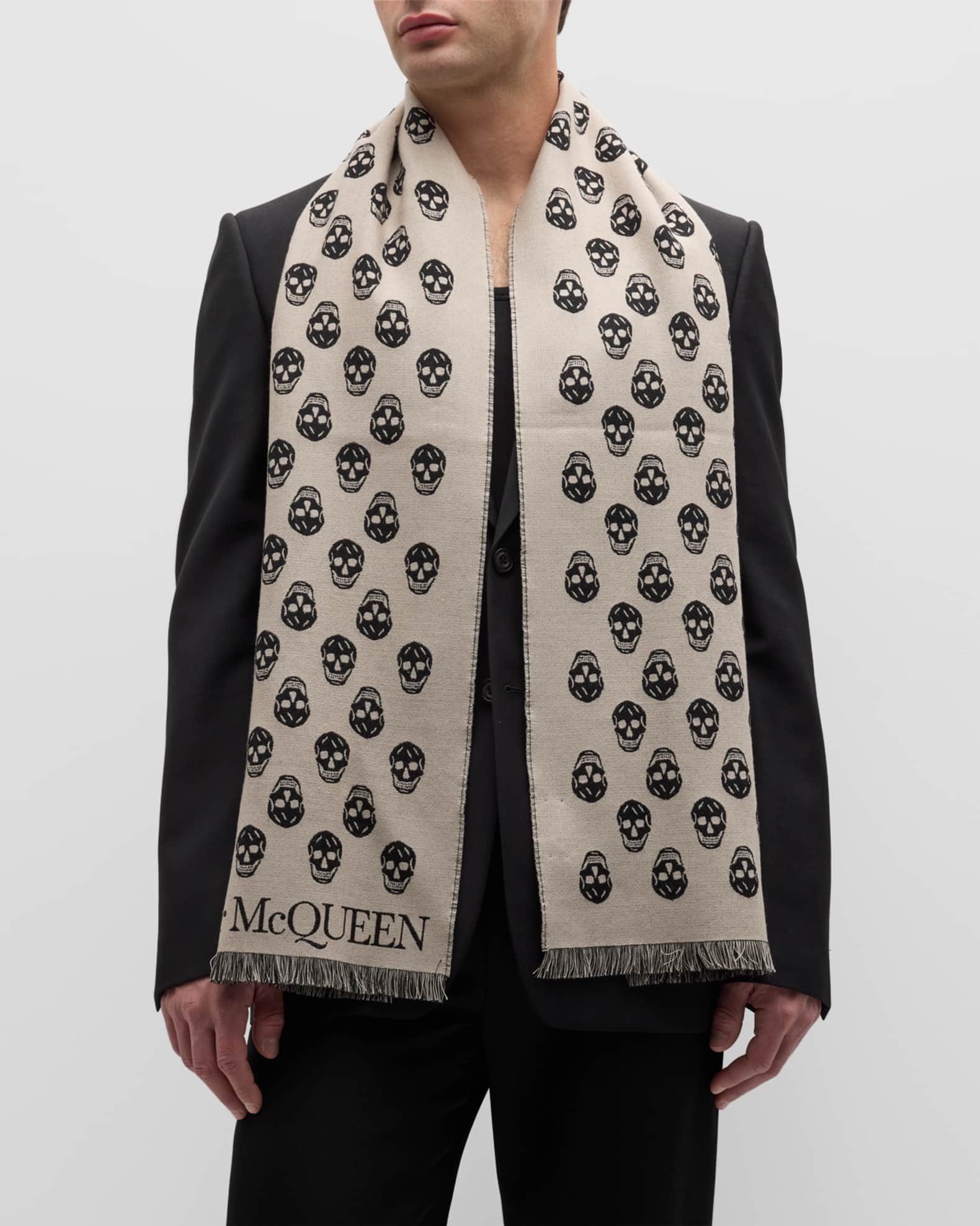 Alexander McQueen Men s Reversible Wool Scarf Neiman Marcus