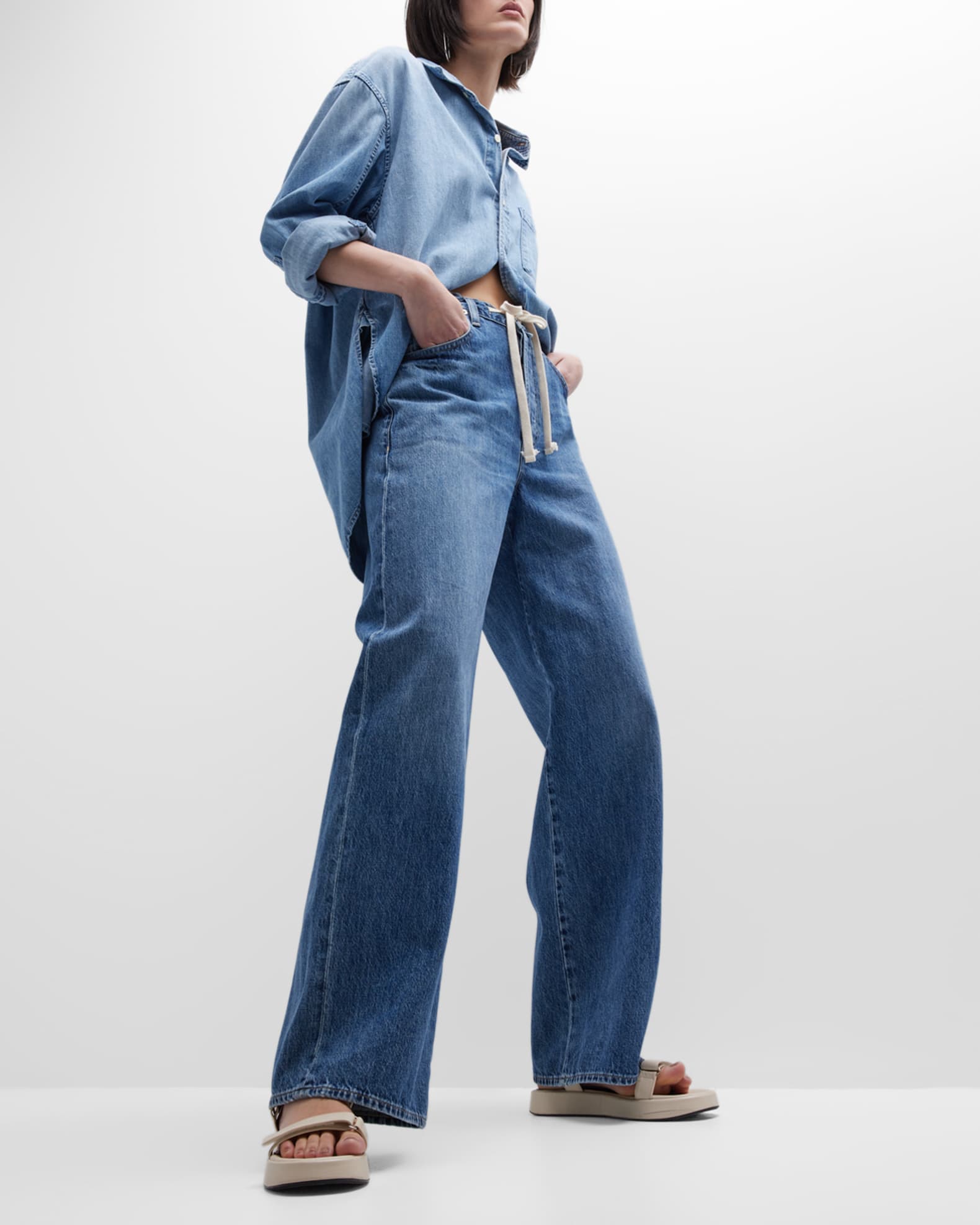 Citizens of Humanity Brynn Drawstring Wide-Leg Trouser Jeans