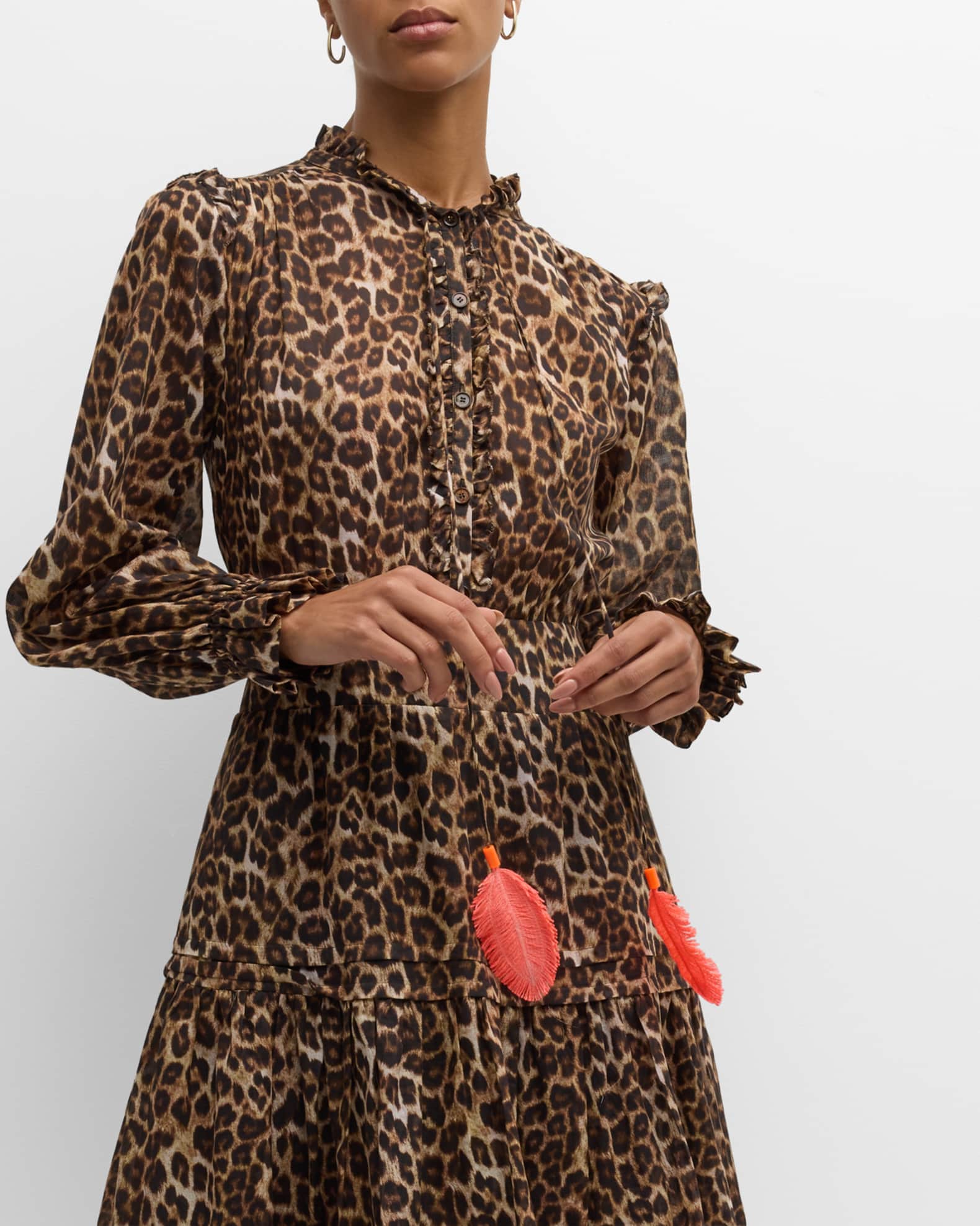 Printed Leopard Print Waist Dress main image 0