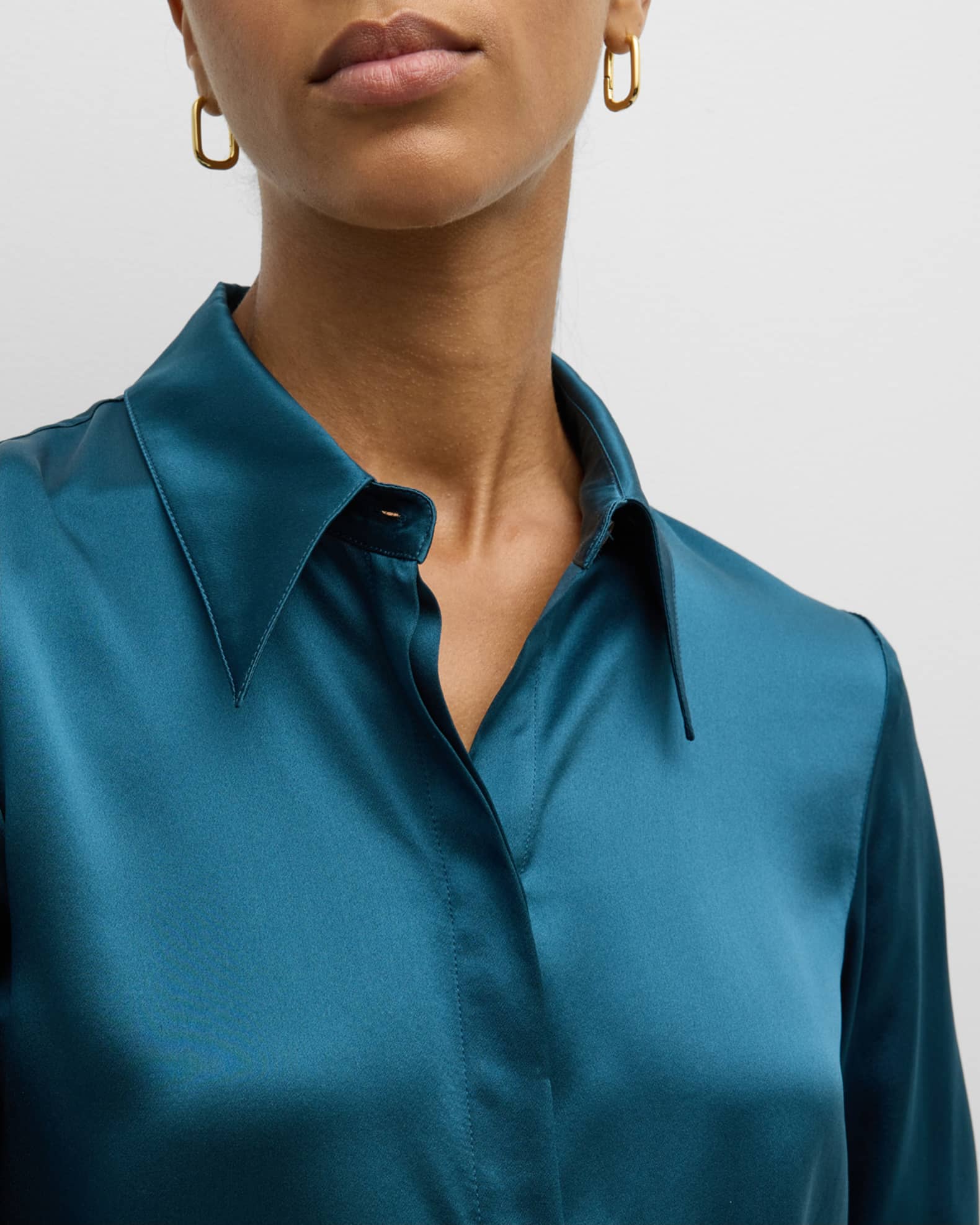 TWP Object of Affection Silk Button-Front Shirt | Neiman Marcus