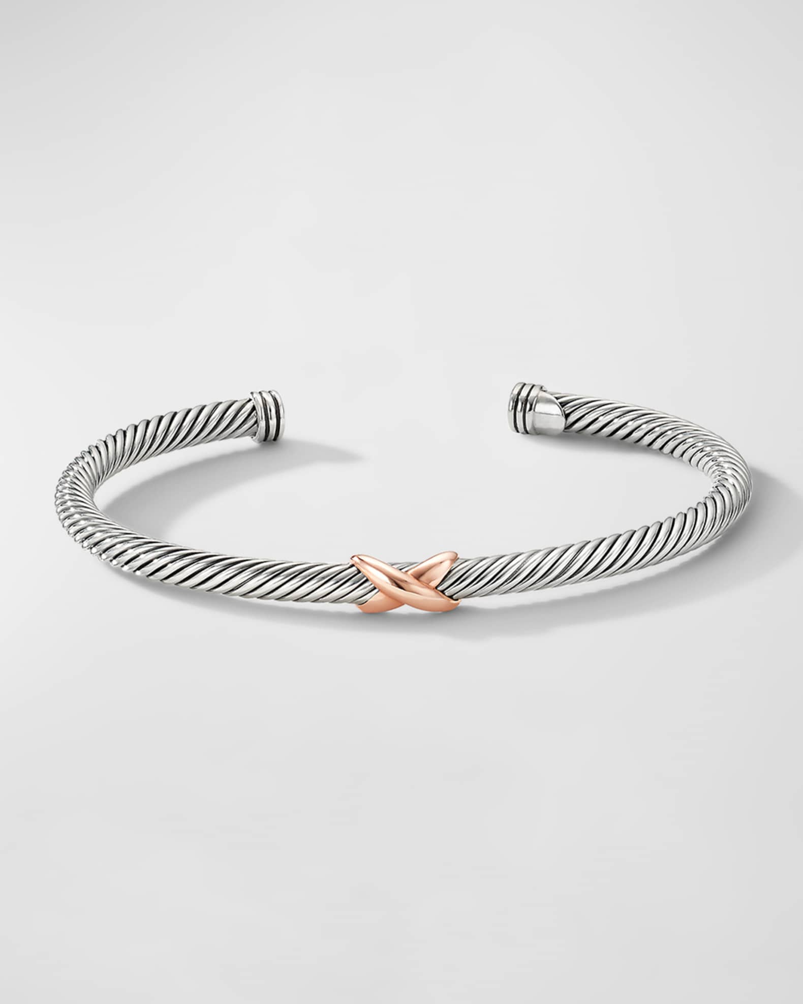 David Yurman Cable Bracelet in Silver with 18K Gold, 4mm