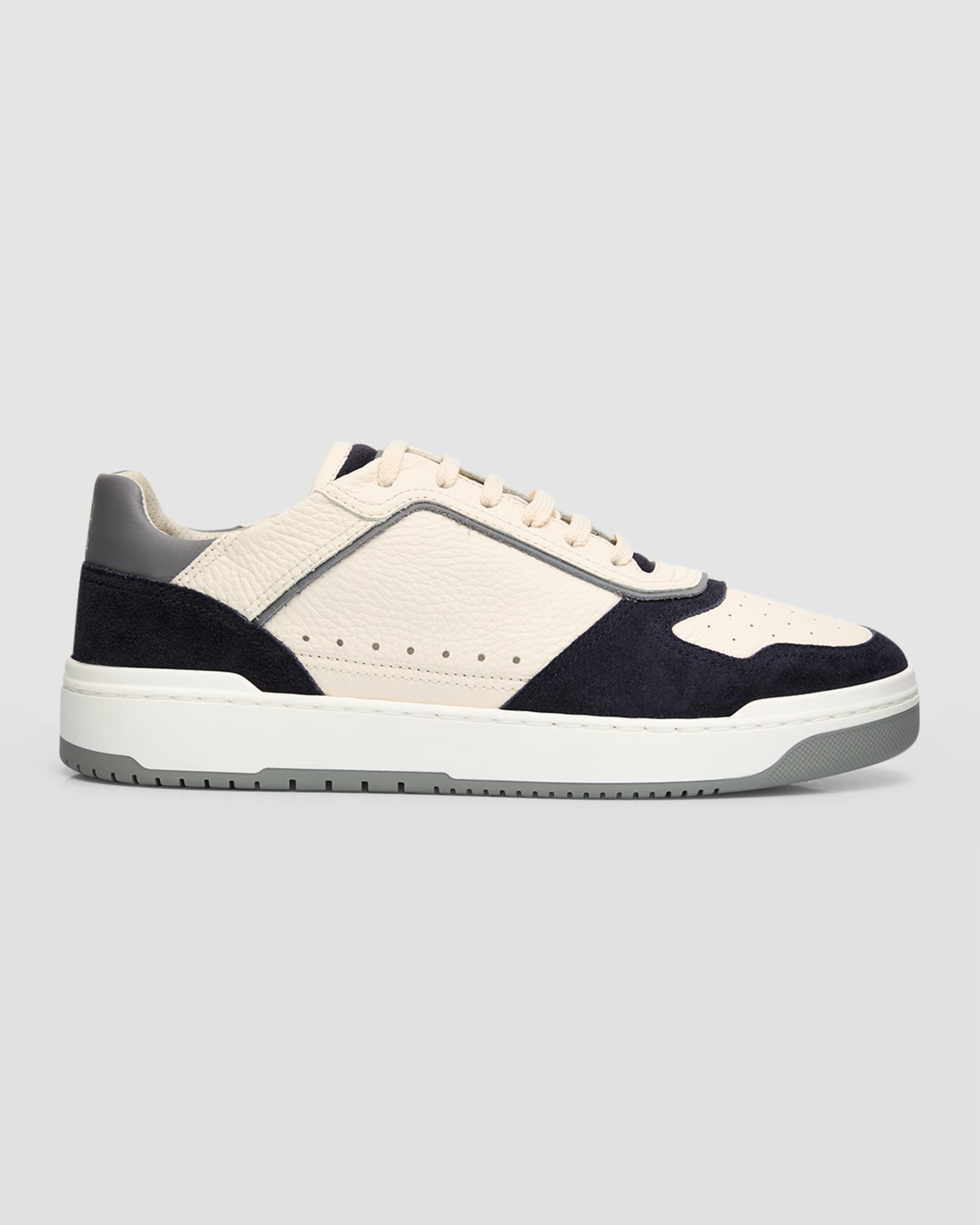 Brunello Cucinelli Beige Calf Leather Bos Taurus Low Top Sneakers main image 1