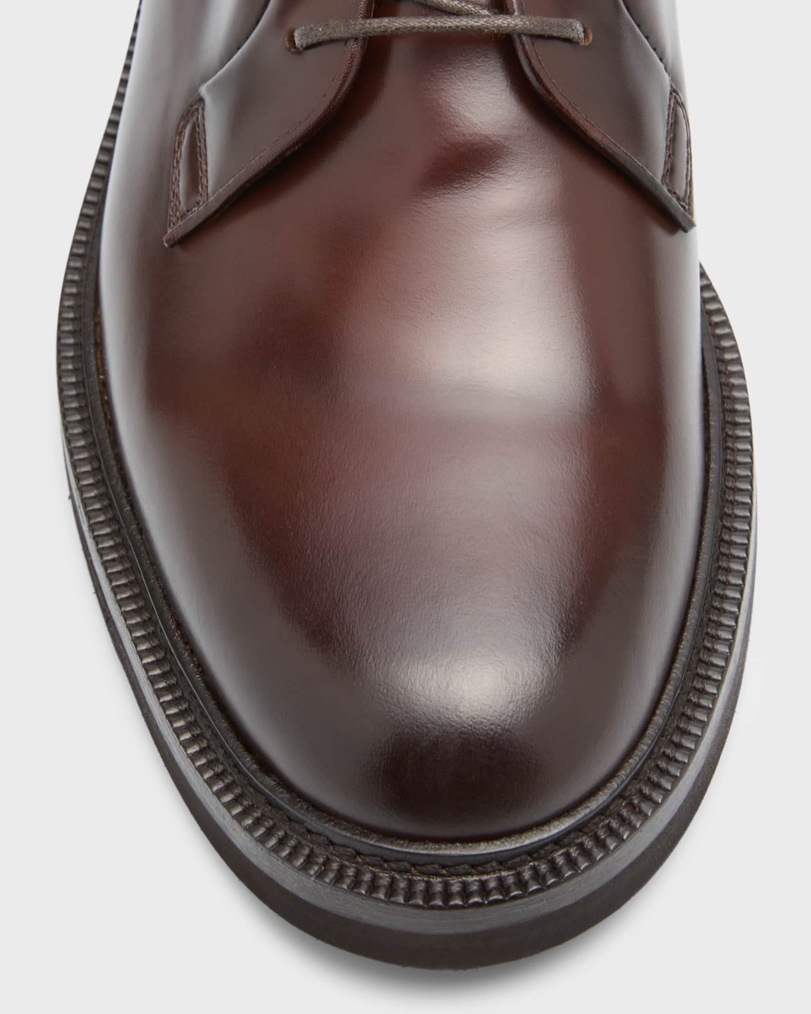 Brunello Cucinelli Men's Leather Derby Shoes | Neiman Marcus Brunello Cucinelli Men's Leather Derby Shoes | Neiman Marcus