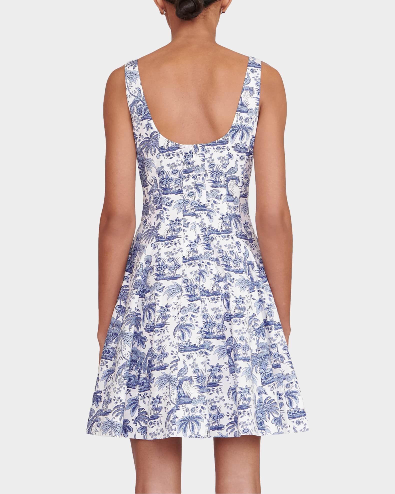 STAUD Wells Dotted Sleeveless Fit & Flare Mini Dress | Neiman Marcus