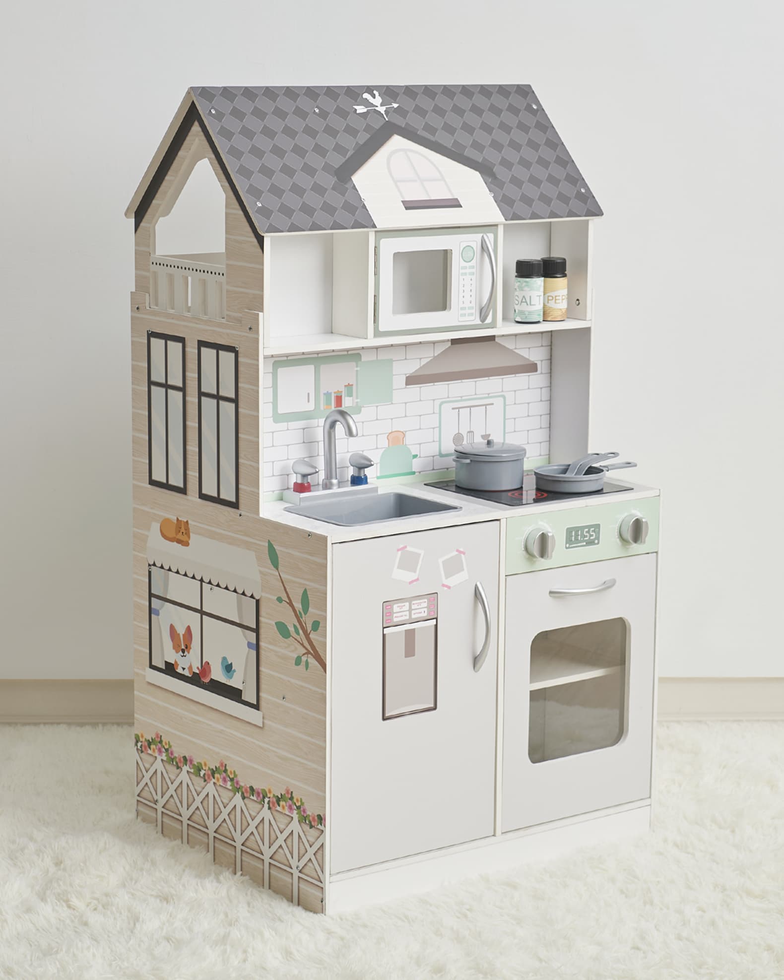 Color baby 2-em- 1 Dollhouse-Kitchen Colorido