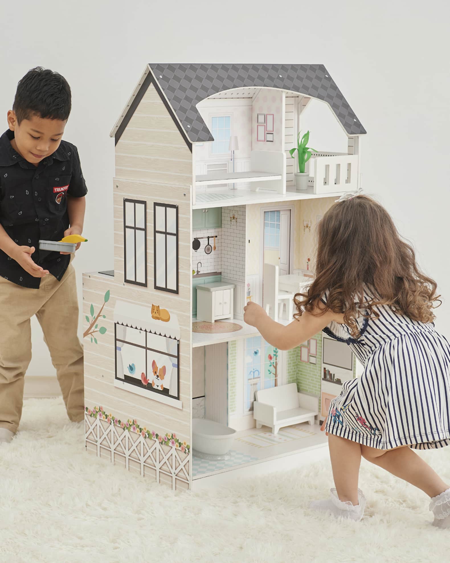 Neiman Marcus Kid s 2 in 1 Dollhouse And Play Kitchen Neiman Marcus