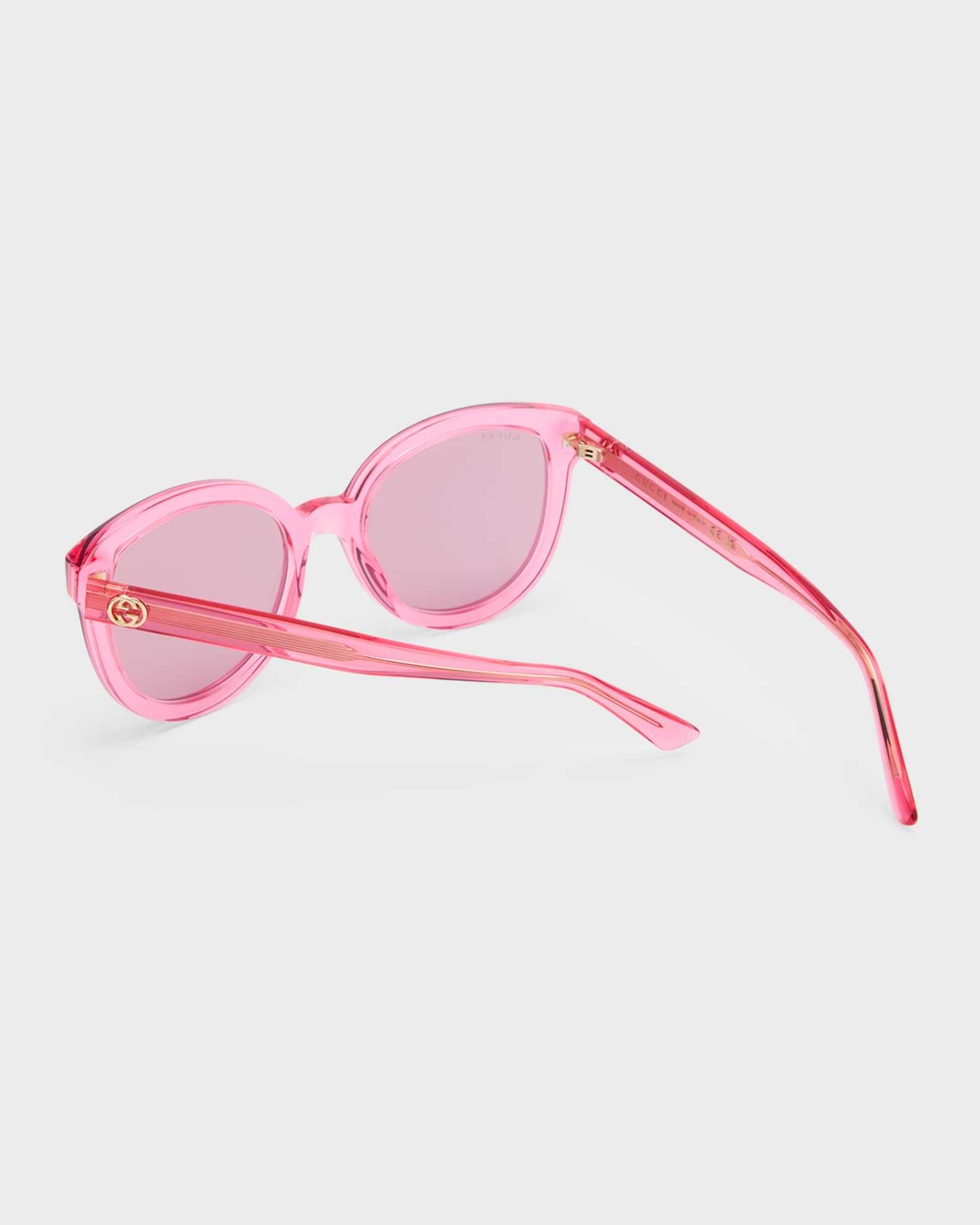 Gucci GG1315S Mirrored Round Acetate Sunglasses | Neiman Marcus