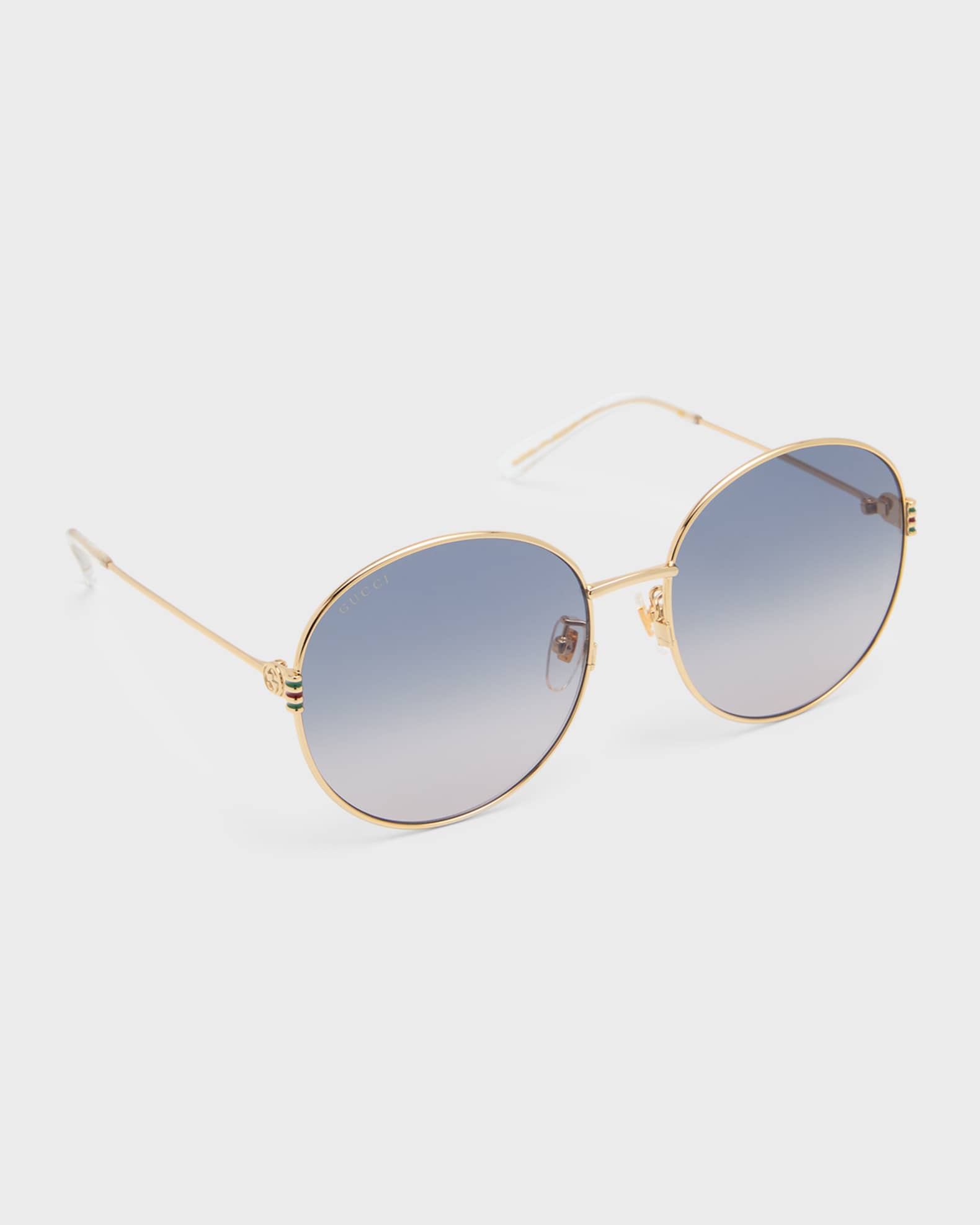 Gucci round shop metal sunglasses