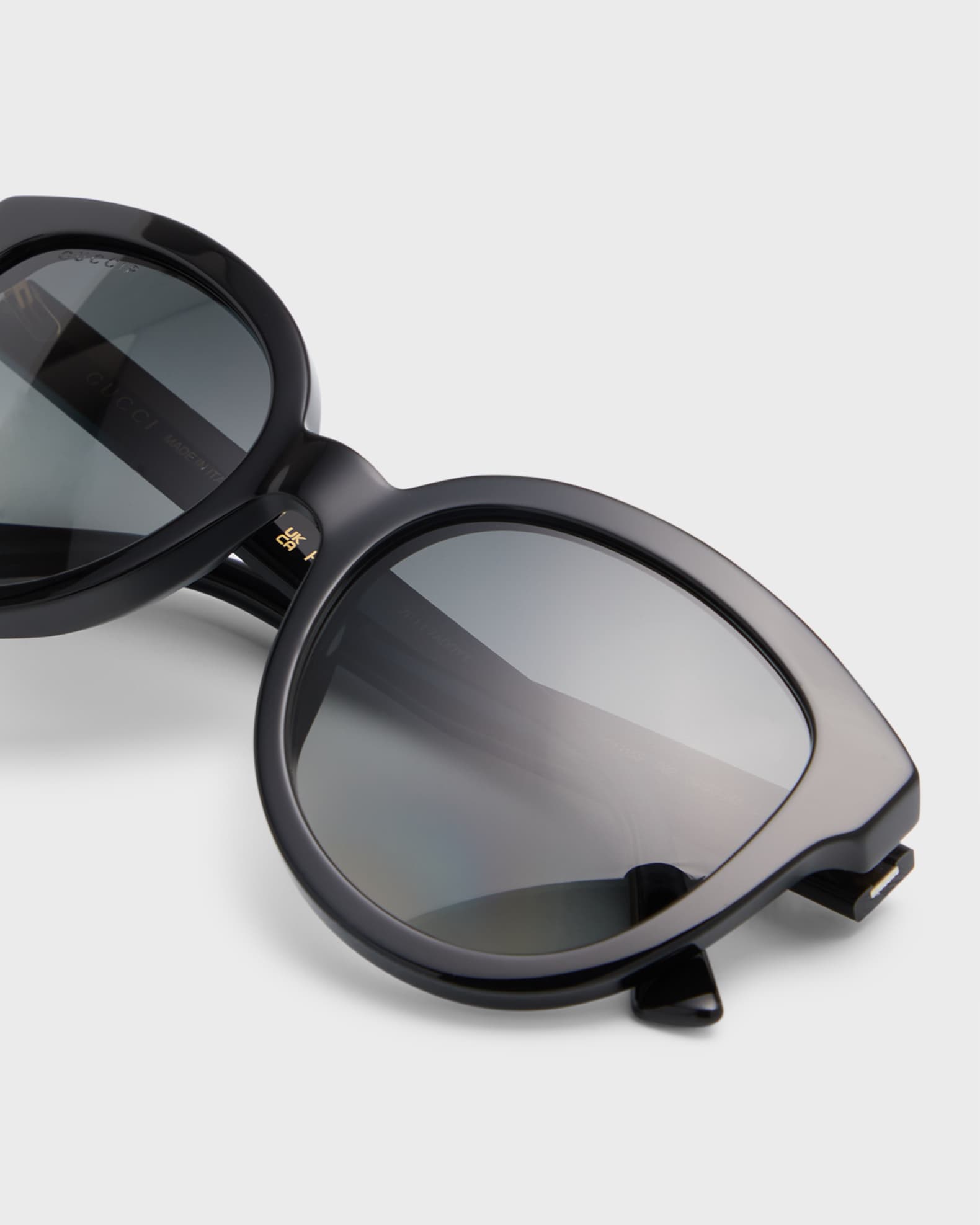 Gucci Polarized Round Acetate Sunglasses | Neiman Marcus