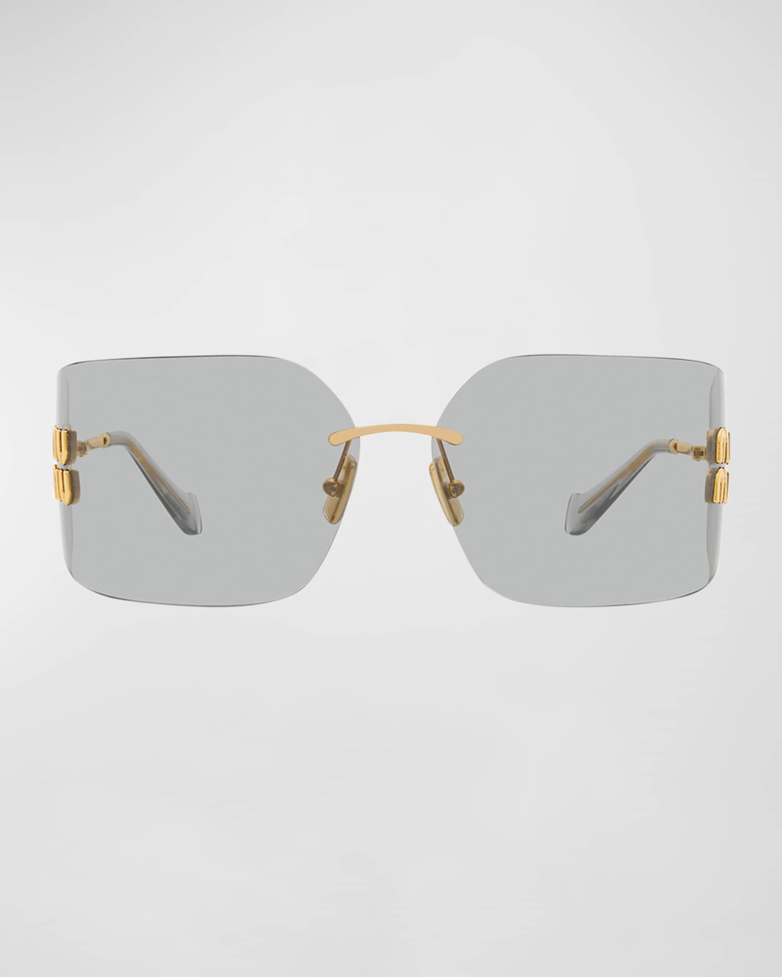 Miu Miu MU 54YS 80 Rimless Titanium Wrap Sunglasses | Neiman Marcus