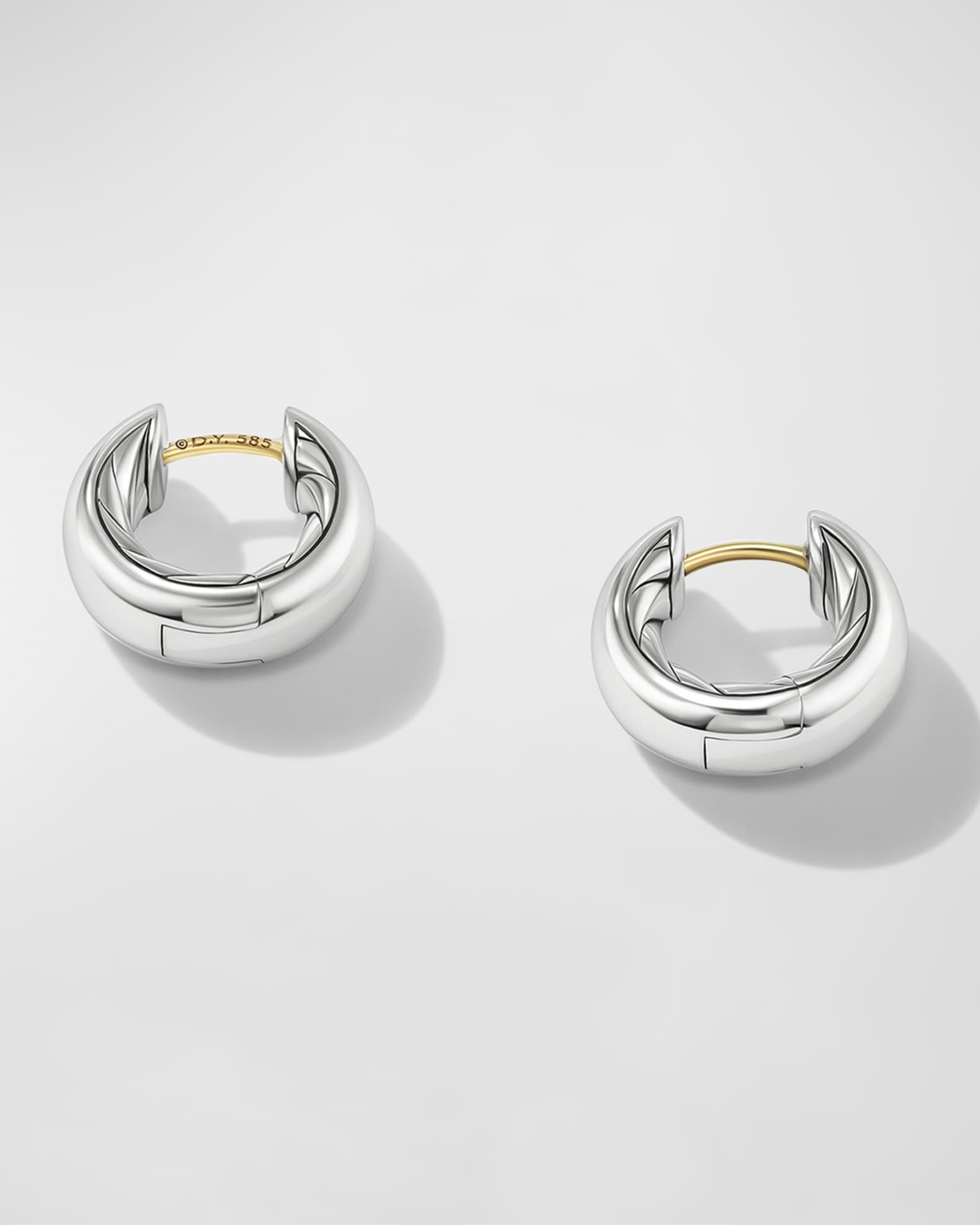 Sculpted Cable Huggie Hoop Earrings in Silver, 4.8mm, 0.5"L 1