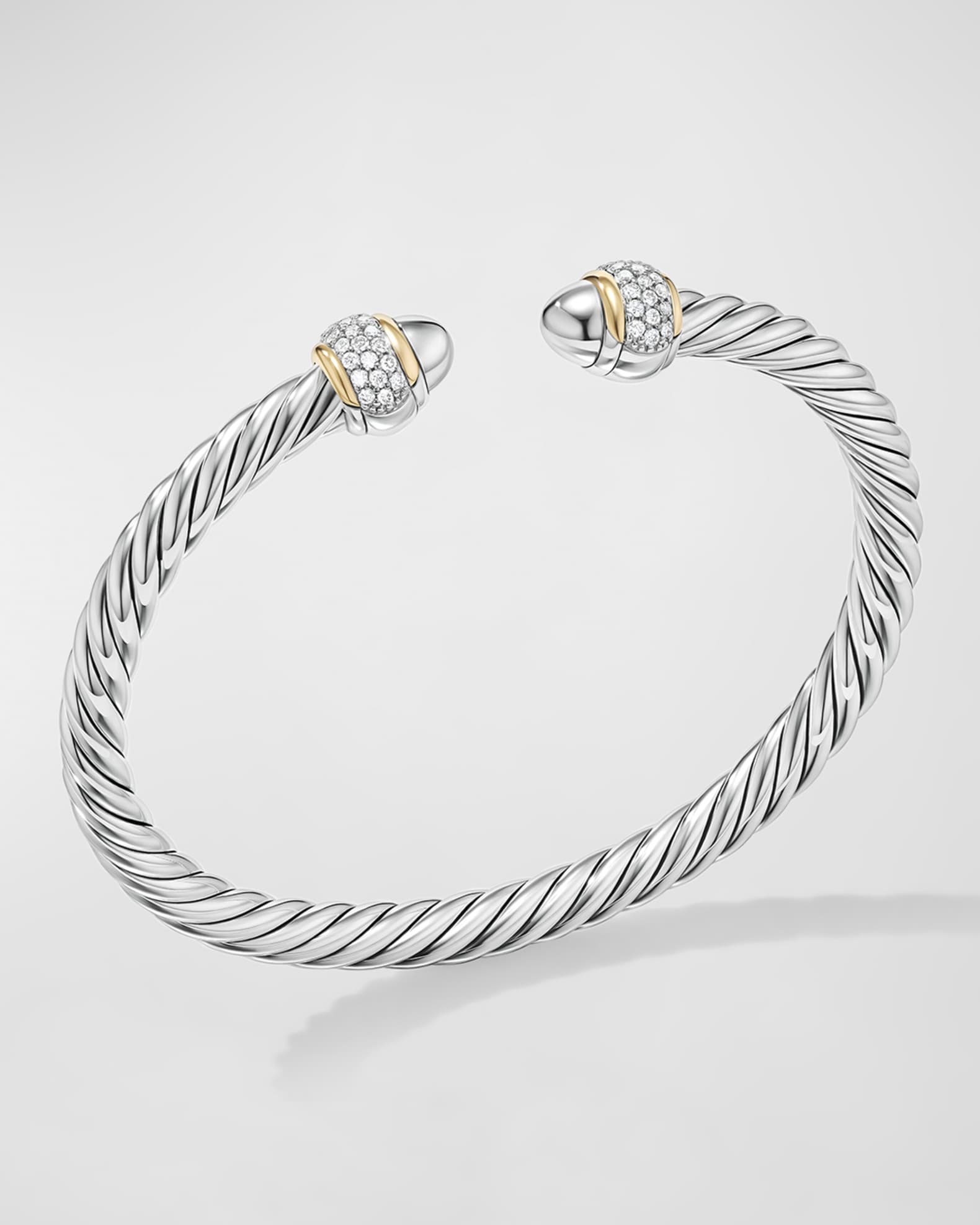 David Yurman Cable Bracelet with Diamonds in Silver and 18K Gold, 5mm ...