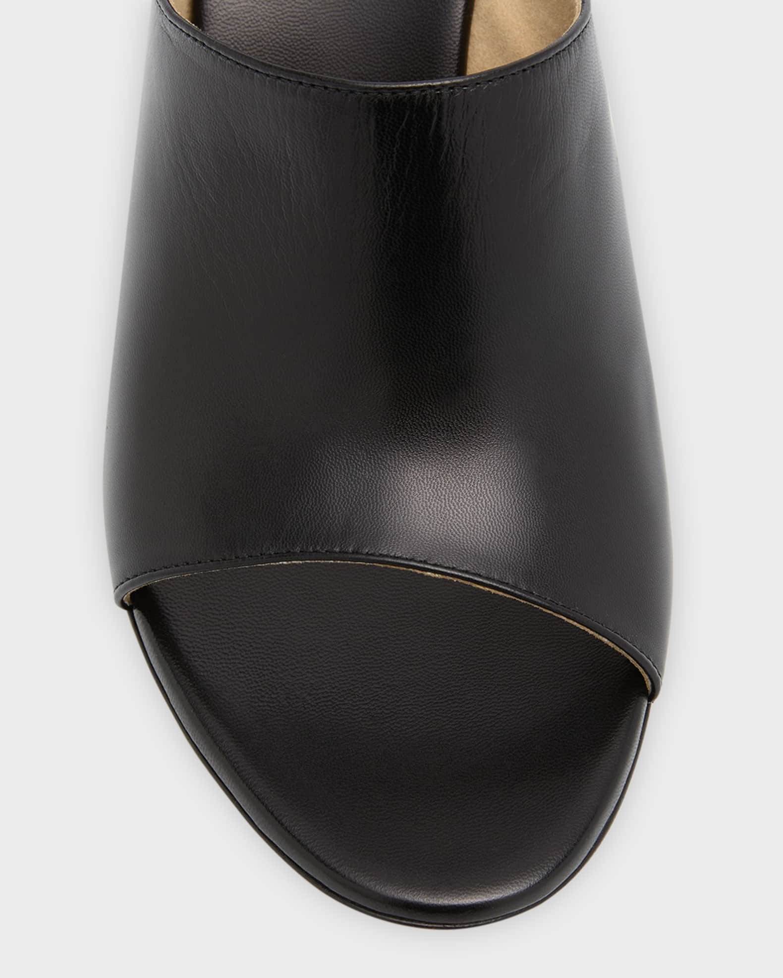Khaite Marion Leather Wedge Mule Sandals | Neiman Marcus