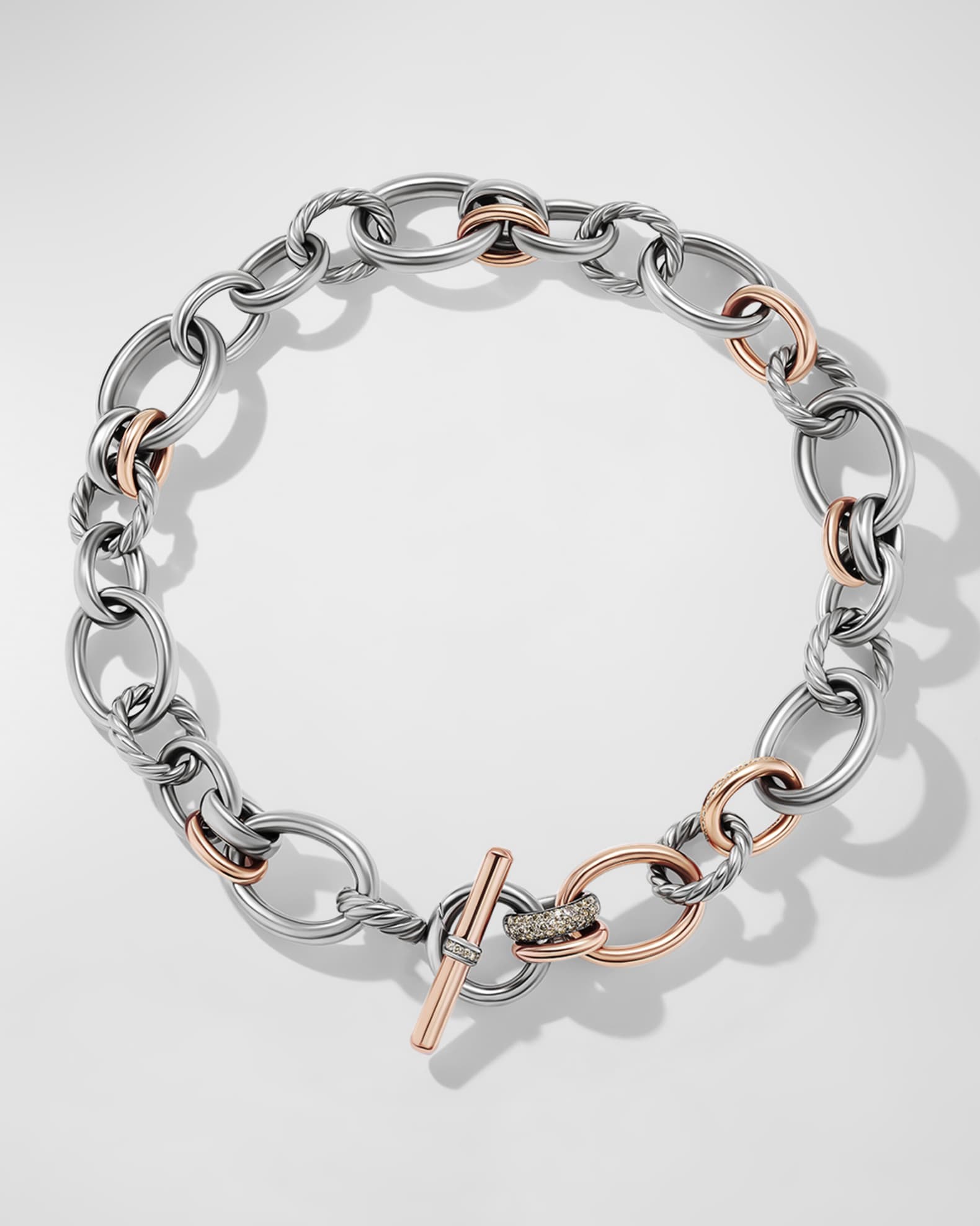David Yurman DY Mercer Necklace with Diamonds and 18K Rose Gold in ...