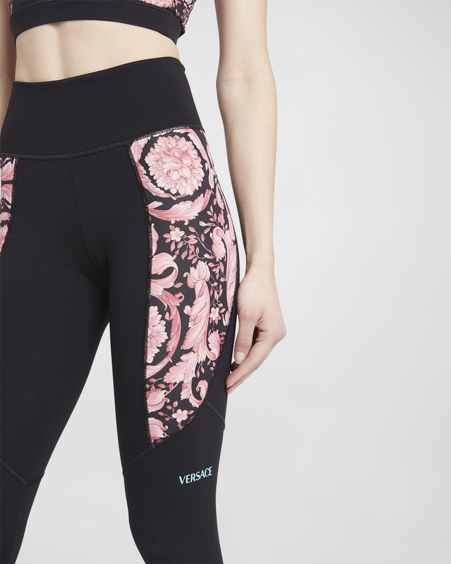 Versace Barocco HighRise Gym Leggings Neiman Marcus