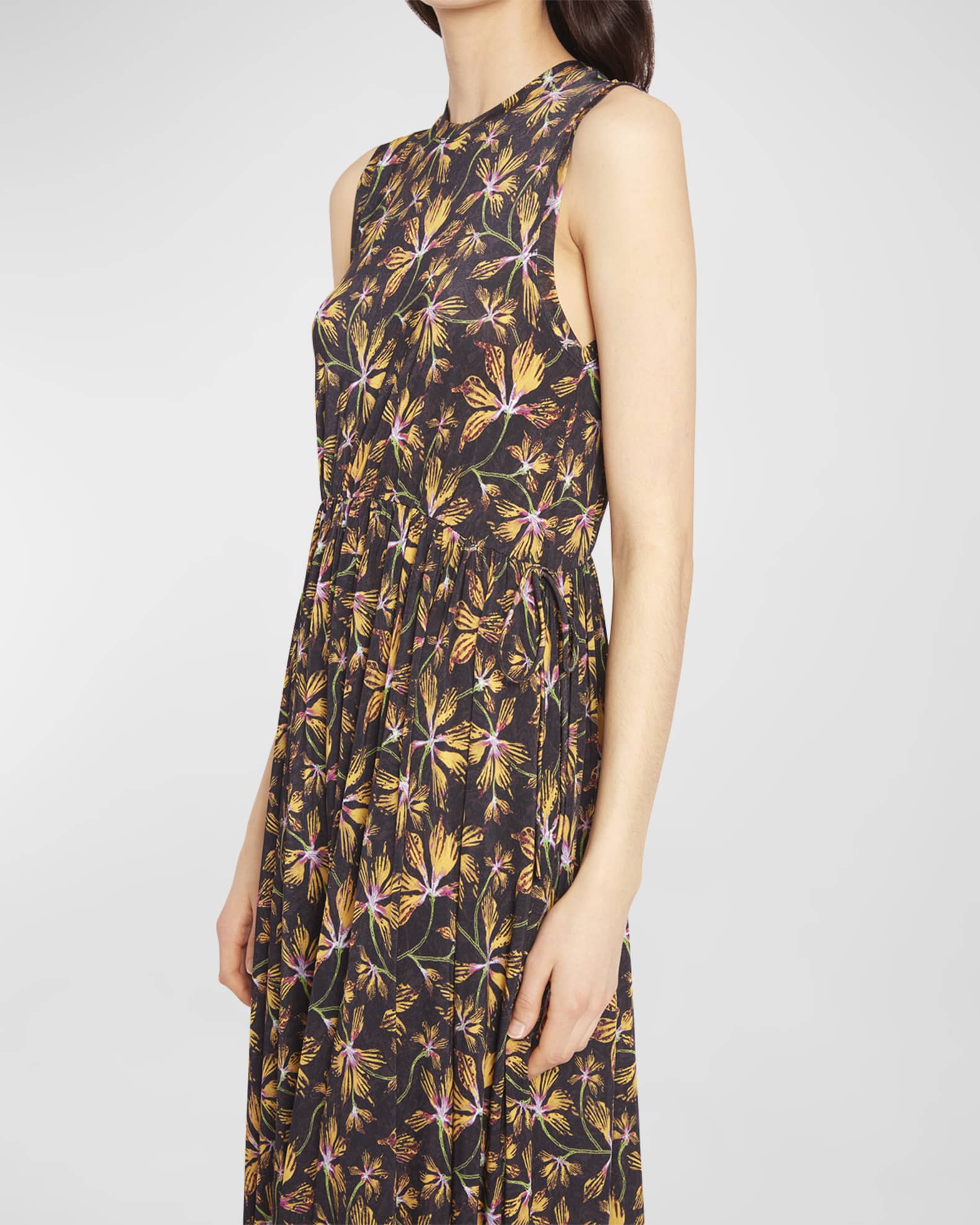 Ulla Johnson Clea Sleeveless Floral Jersey Midi Dress | Neiman Marcus